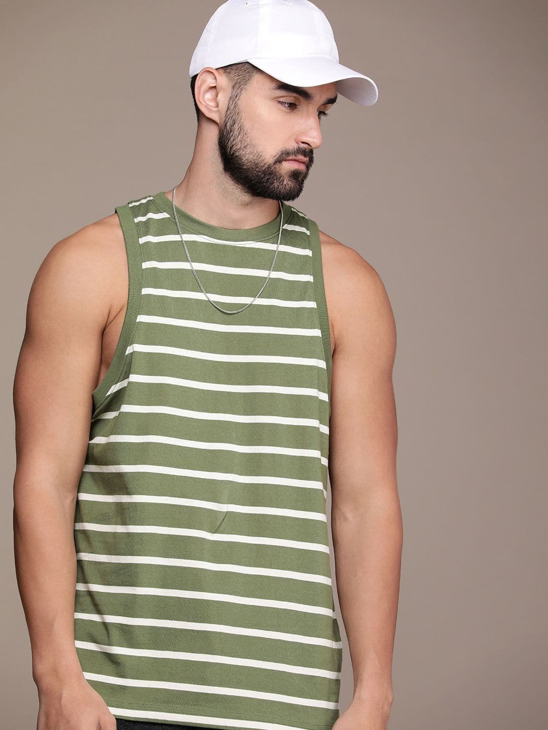 The Roadster Life Co. Striped Sleeveless Casual T-shirt - view 1
