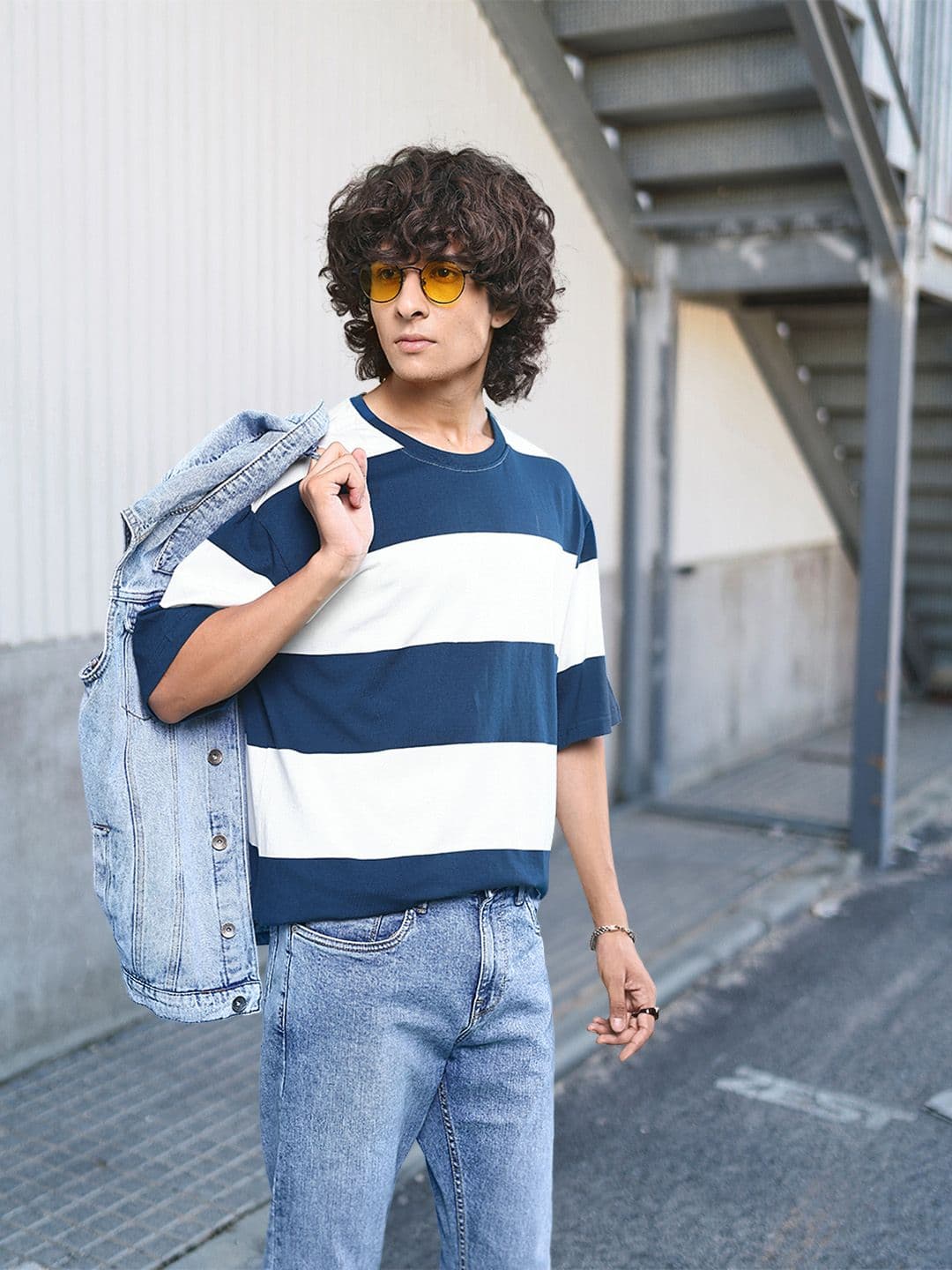 Roadster Men Striped Pure Cotton T-shirt - view 1