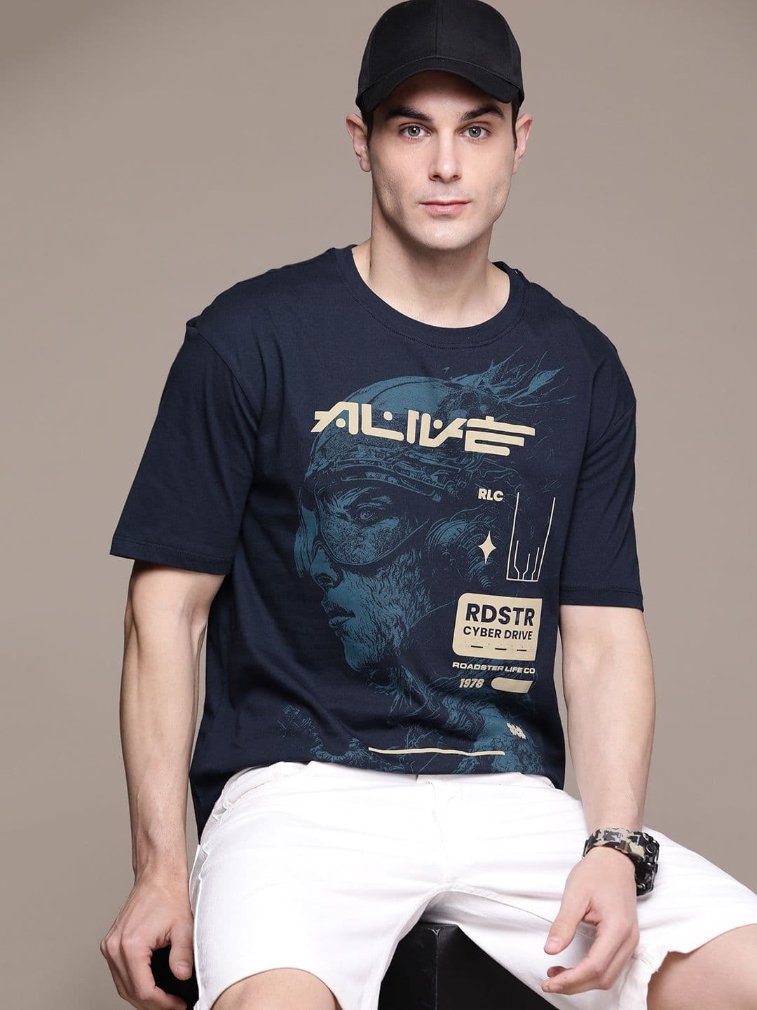 The Roadster Lifestyle Co. Printed Pure Cotton T-shirt - view 1