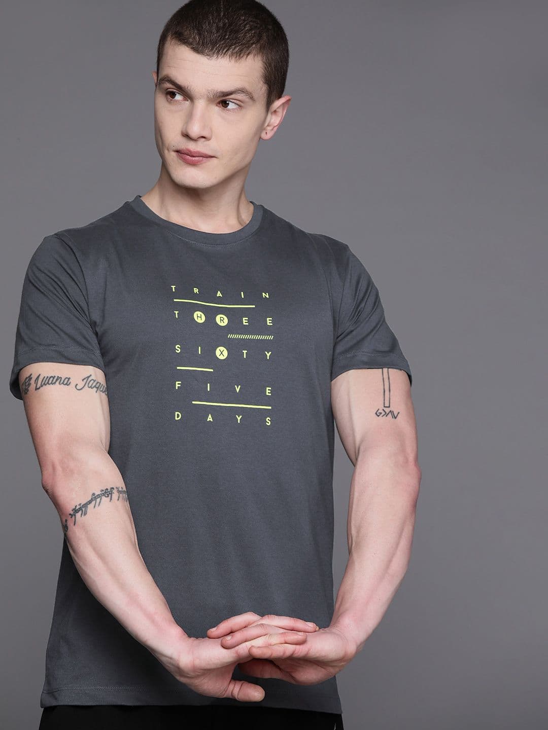 HRX by Hrithik Roshan Men Printed Rapid-Dry Training T-shirt - view 1