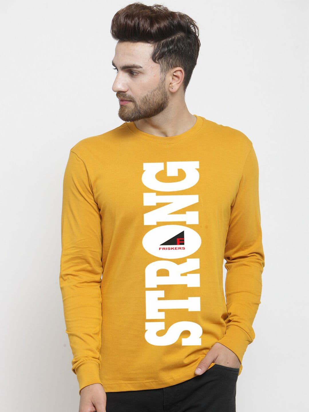 Friskers Printed Slim Fit Pure Cotton T-shirt - view 1