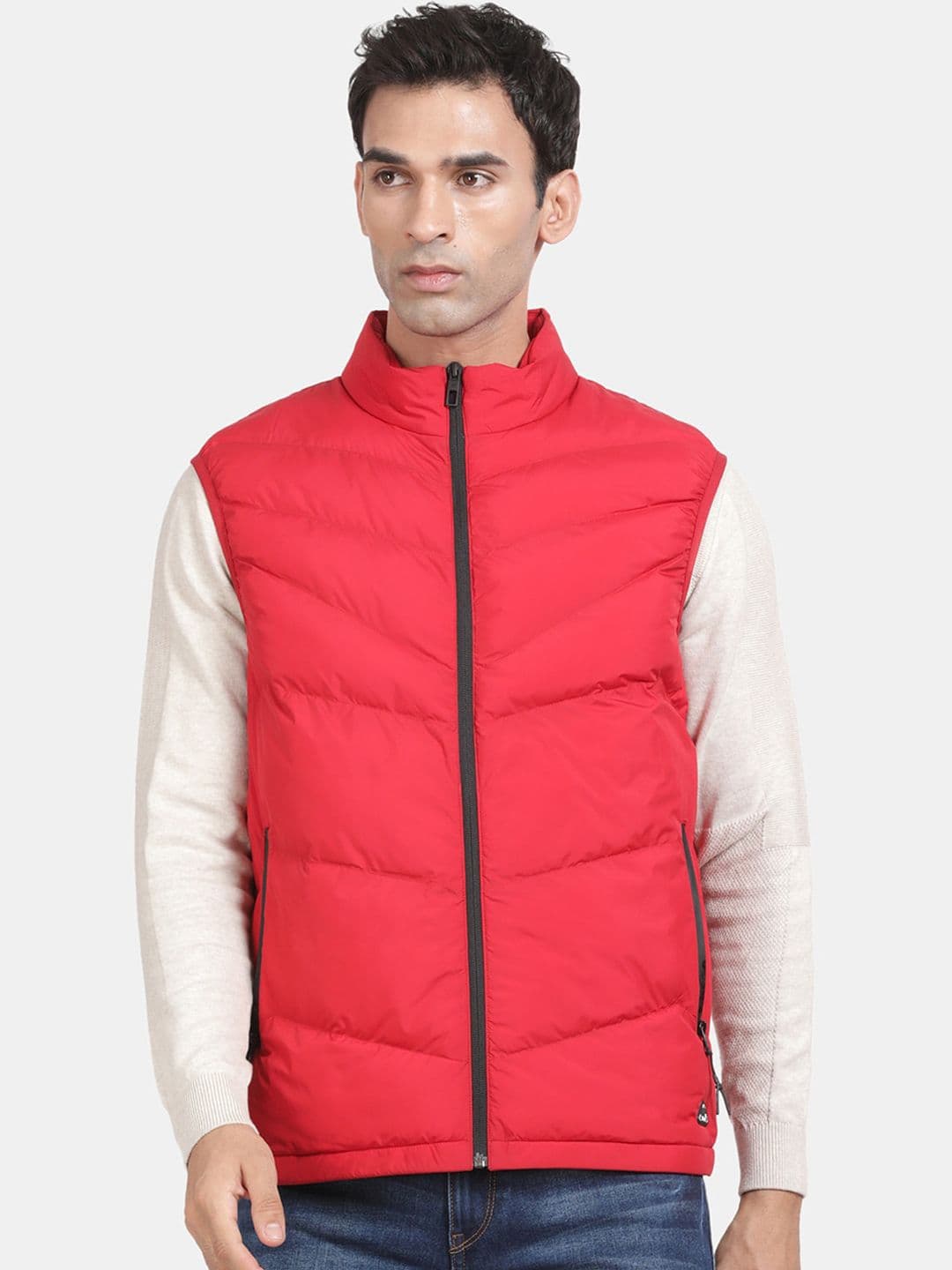t-base Mock Collar Sleeveless Zip Detail Insulator Puffer Jacket - view 1
