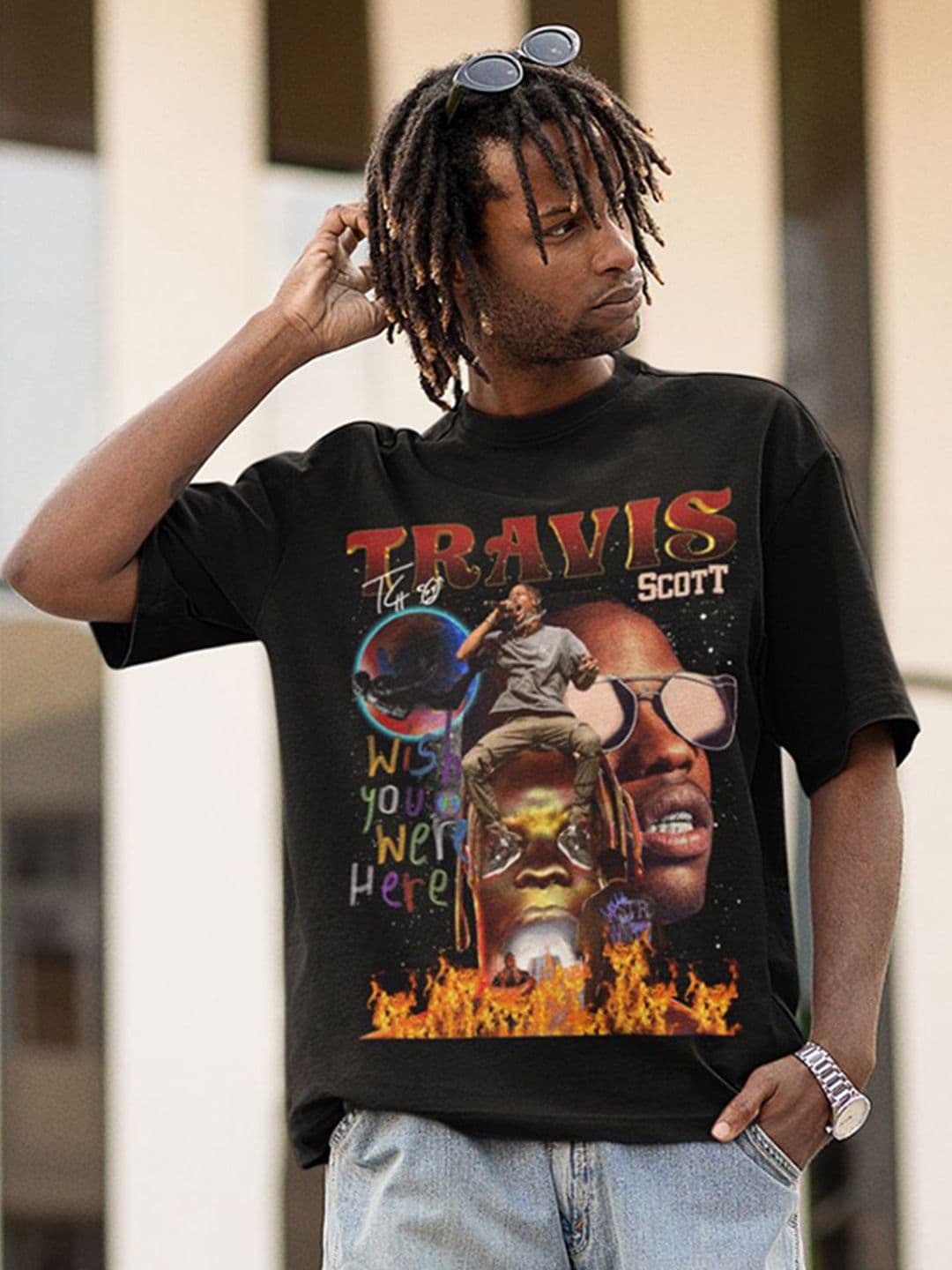 CAPTCHA Travis Scott Astroworld Printed Drop-shoulder Pure Cotton Oversized Tshirt - view 1