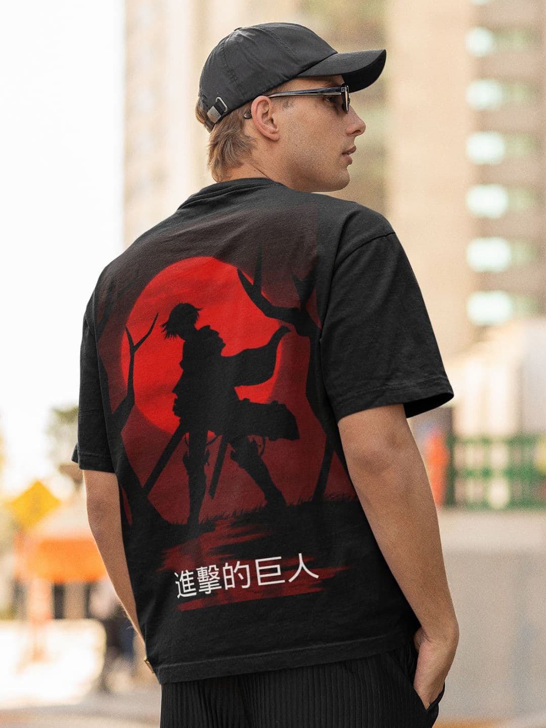 CAPTCHA Attack on Titans Anime Printed Drop-shoulder Pure Cotton Oversized Tshirt - view 1