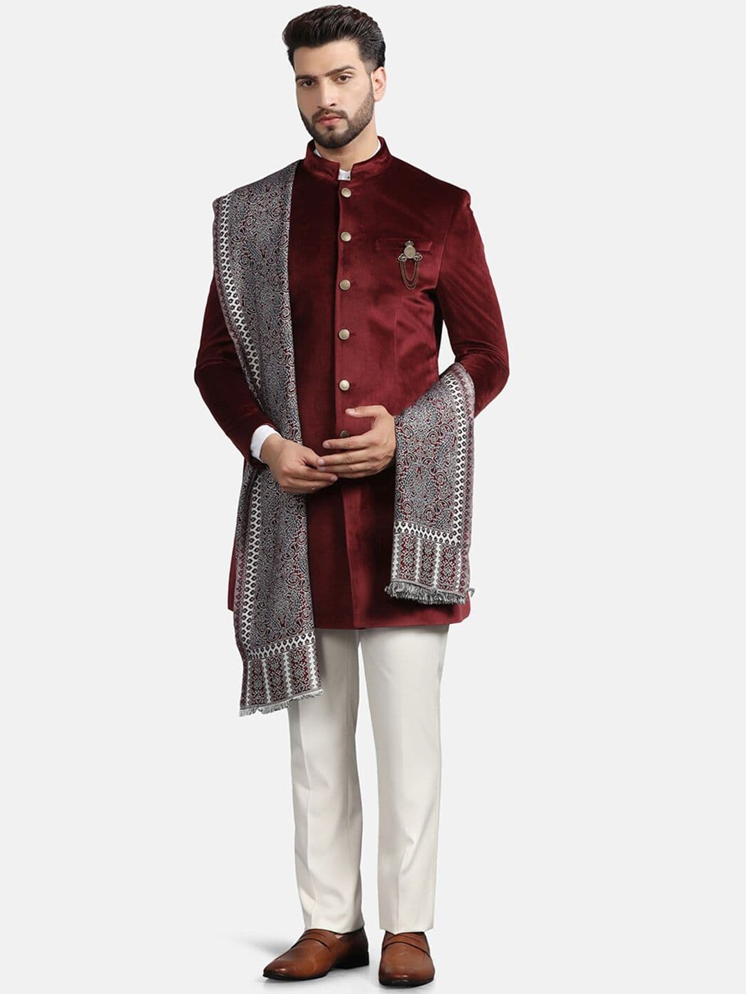 Blackberrys 3 Pieces Slim-Fit Sherwani Set - view 1