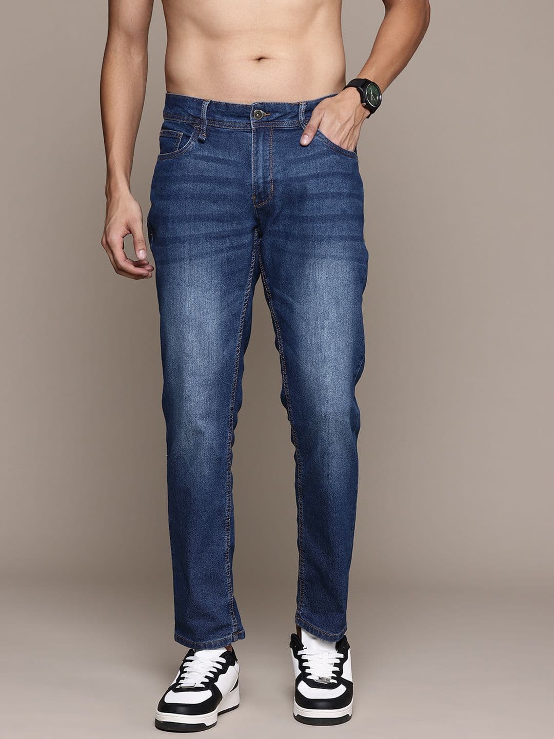The Roadster Lifestyle Co. Men Light Fade Stretchable Slim Fit Jeans - view 1