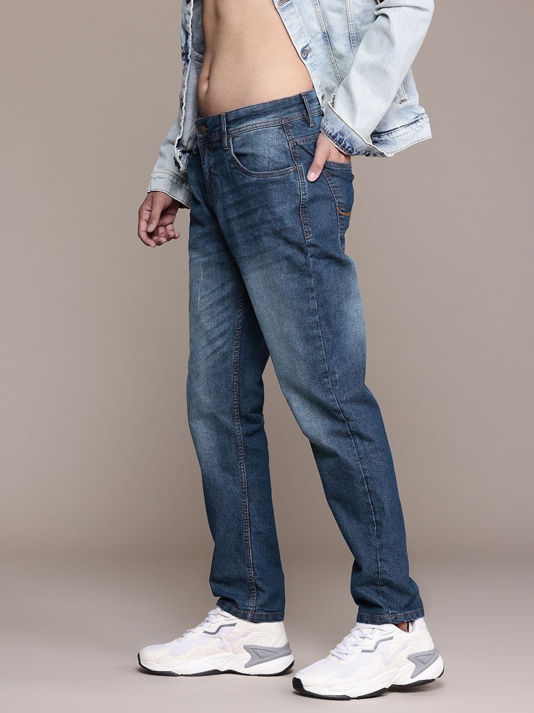 The Roadster Lifestyle Co. Men Tapered Fit Light Fade Stretchable Jeans - view 1
