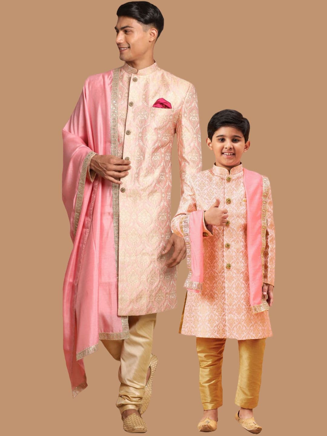 VASTRAMAY Woven-Design Sherwani Set - view 1