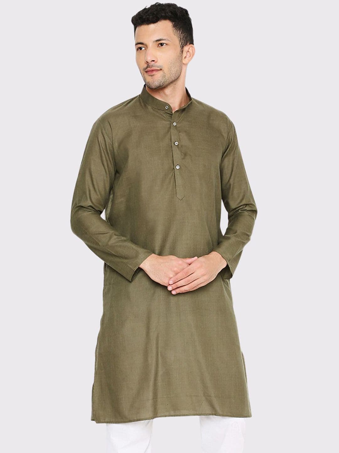 Maharaja Band Collar Straight Kurta - view 1