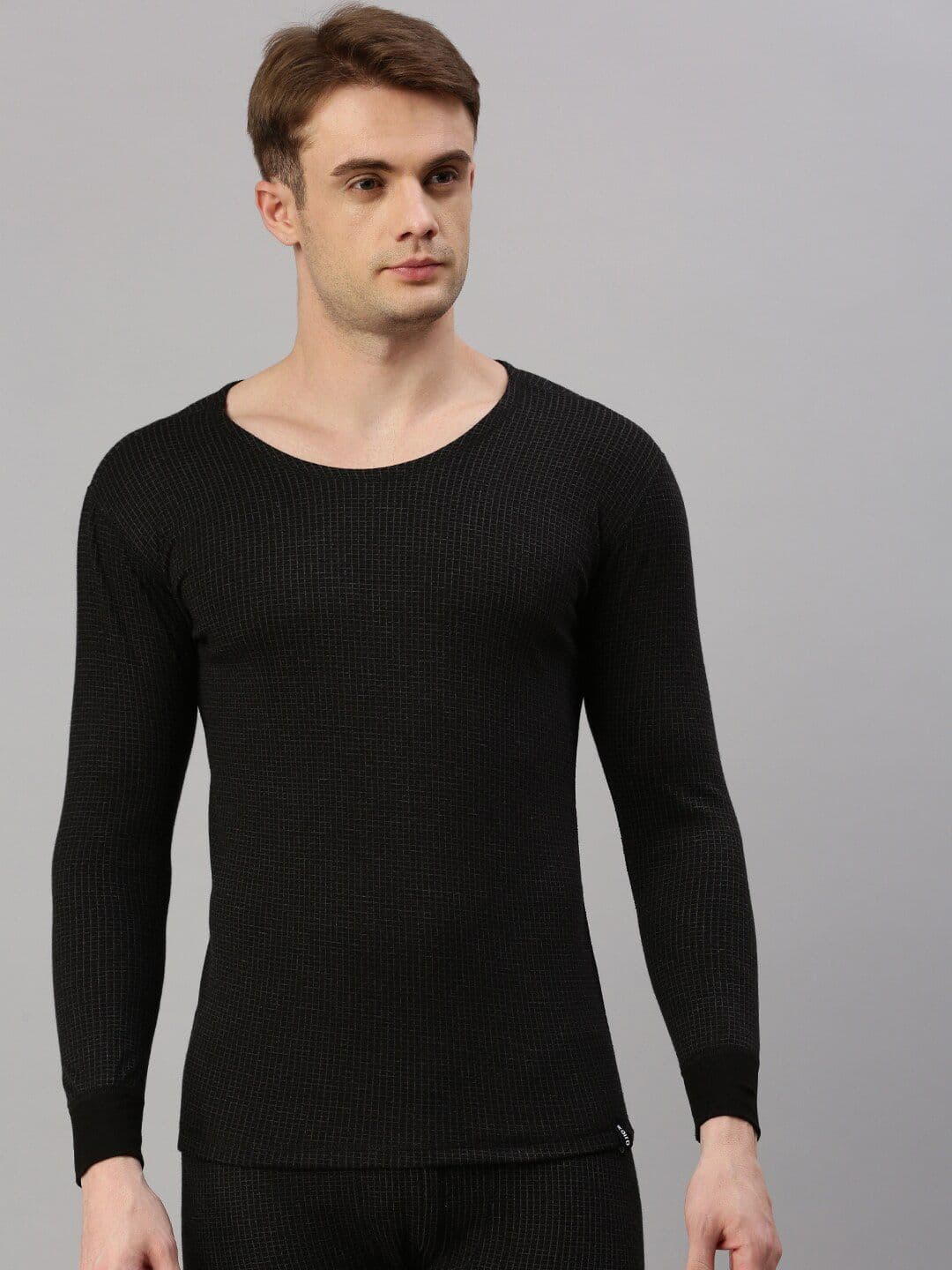 Zoiro Ribbed Round Neck Long Sleeves Thermal Tops - view 1
