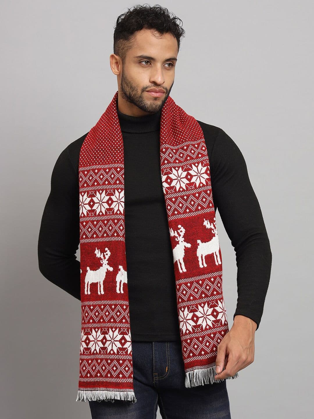 HANDICRAFT PALACE Self Design Reversible Woollen Mufflers - view 1