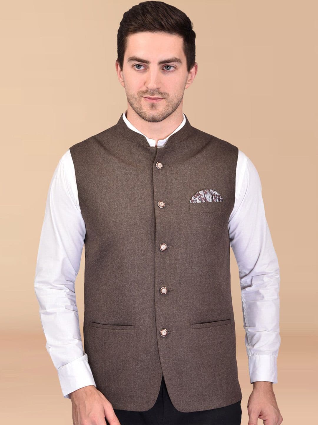 PRINTCULTR Mandarin Collar Nehru Jacket - view 1