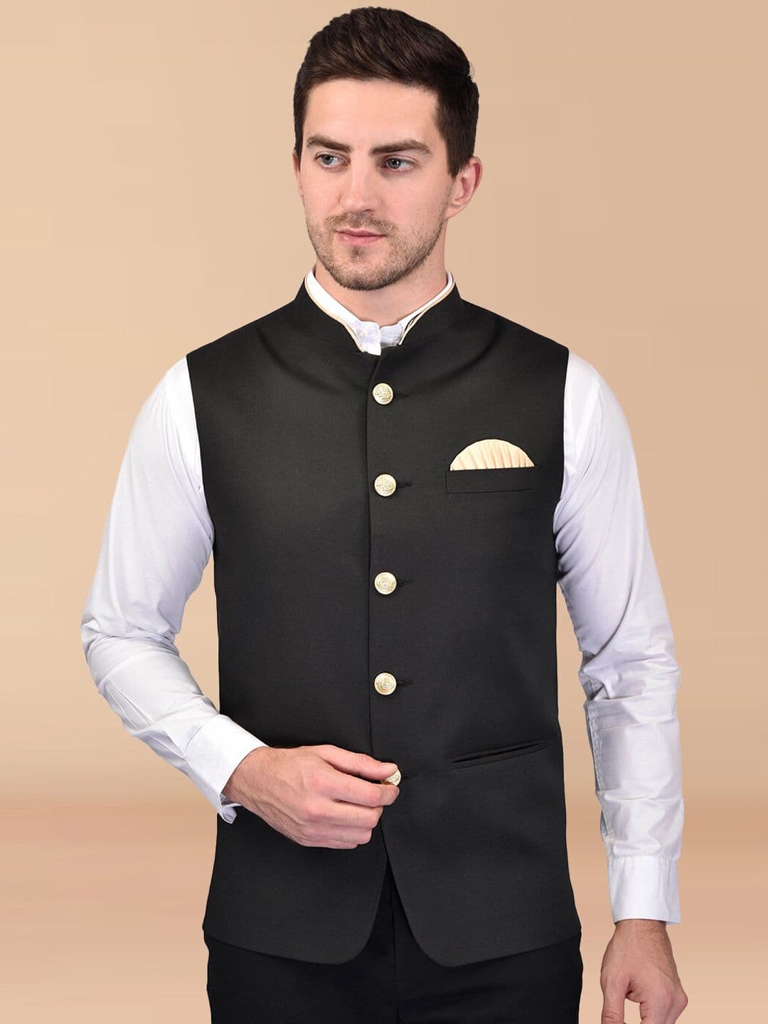 PRINTCULTR Mandarin Collar Nehru Jacket - view 1