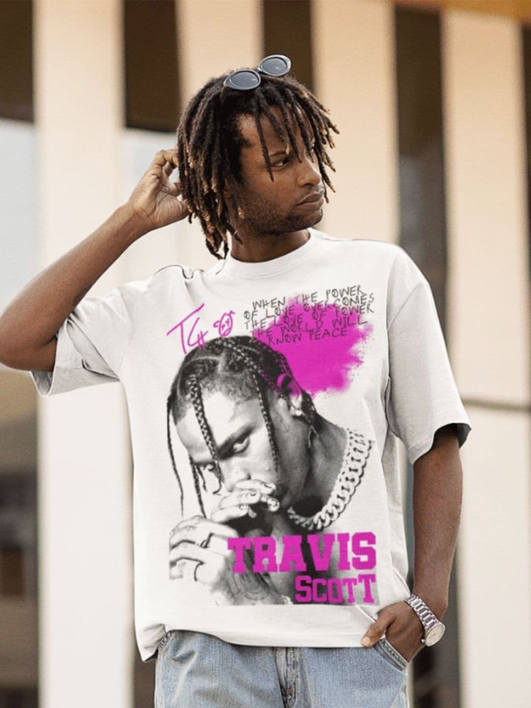 CAPTCHA Travis Scott Printed Drop-shoulder Pure Cotton Oversized Tshirt - view 1