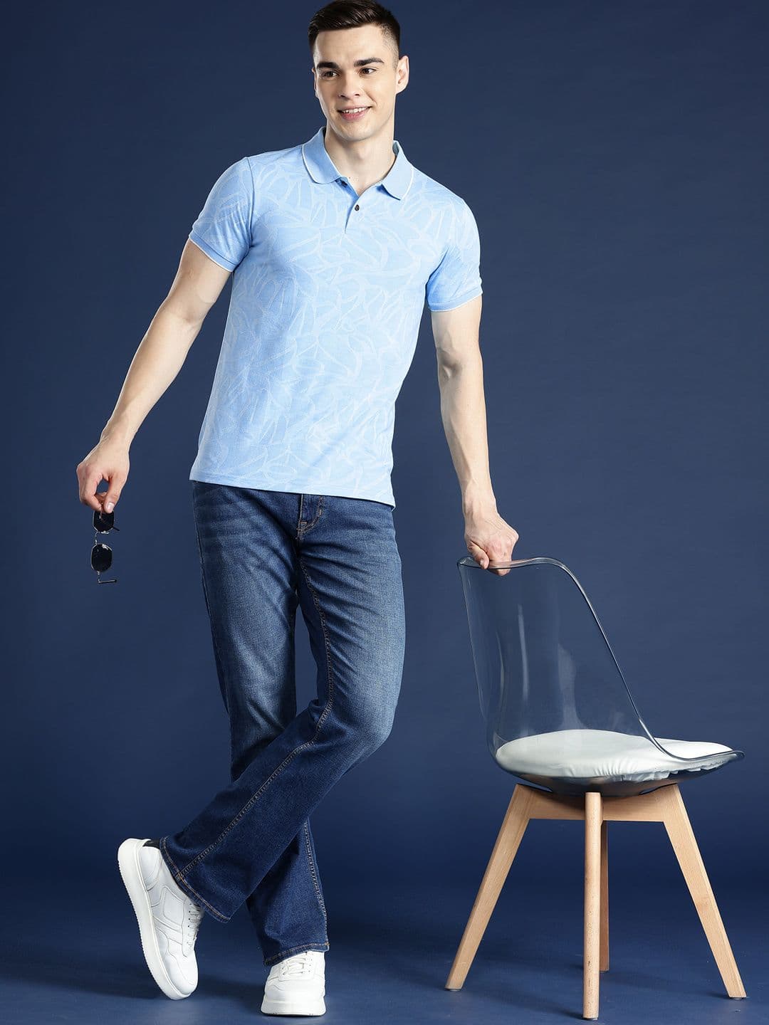 Mast & Harbour Men Abstract Polo Collar T-shirt - view 1