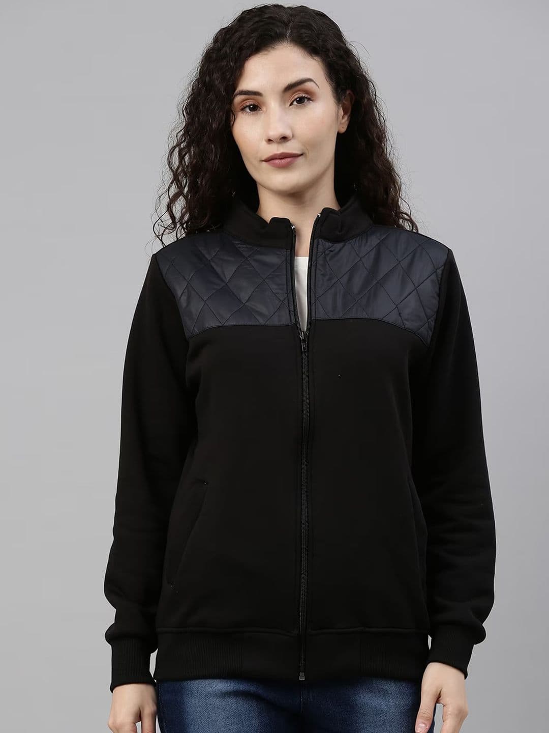 PINACOLADA Mock Collar Windcheater Cotton Quilted Jacket - view 1