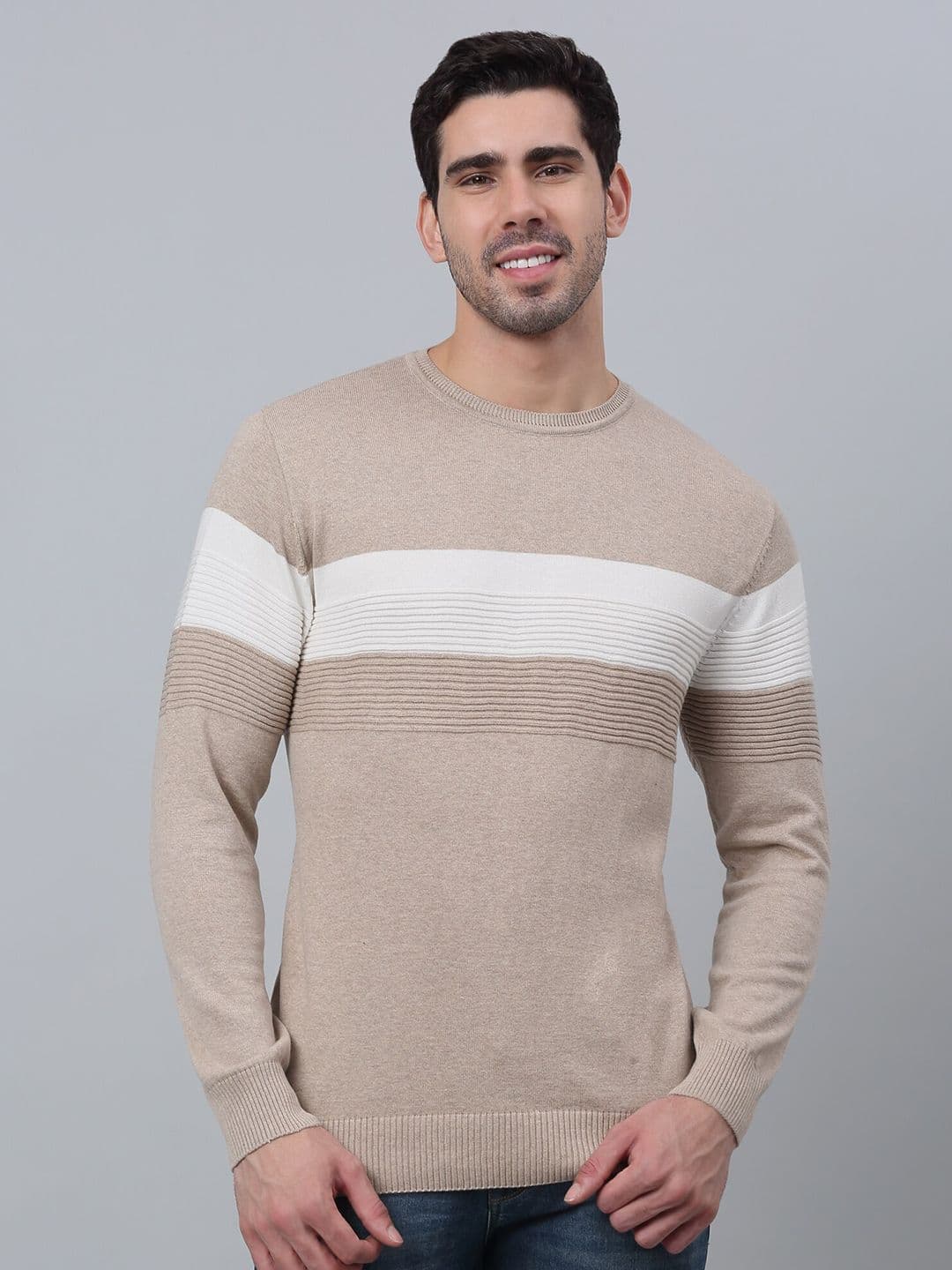 Cantabil Striped Cotton Pullover - view 1