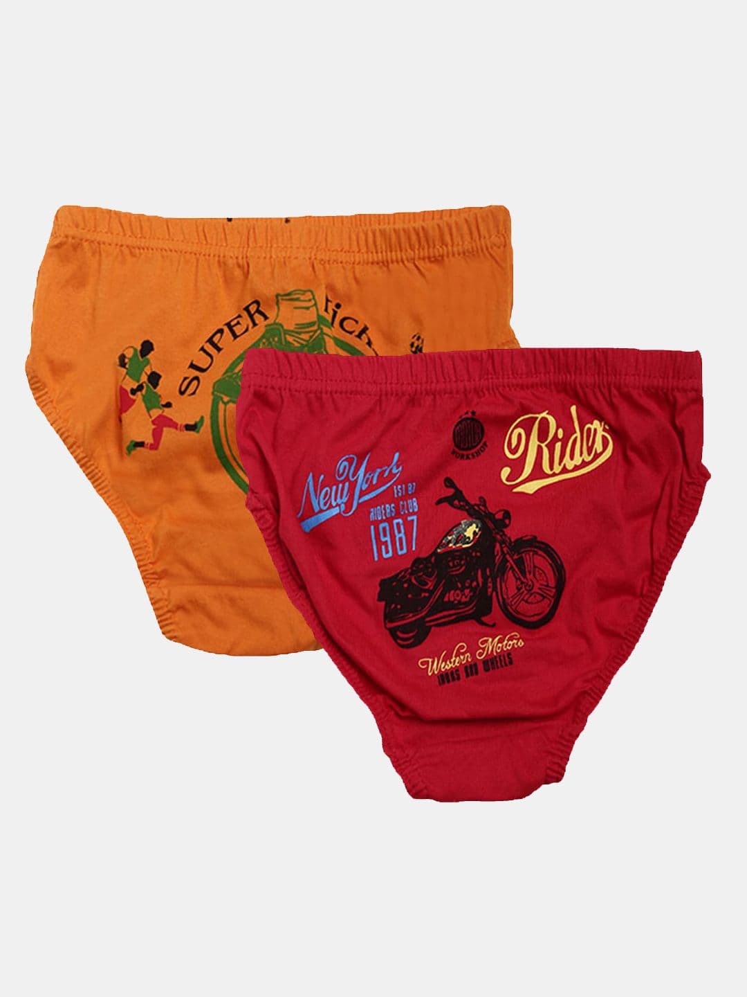 Dollar Kids Care Pack Of 2 Boys Printed Pure Cotton Basic Briefs MKKB-001-PO2-ASST - view 1