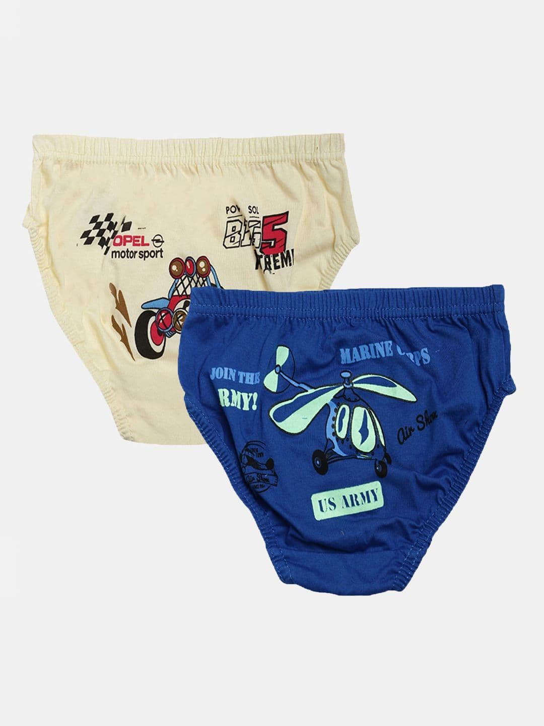 Dollar Kids Care Pack Of 2 Boys Printed Pure Cotton Basic Briefs MKKB-001-PO2-ASST1 - view 1
