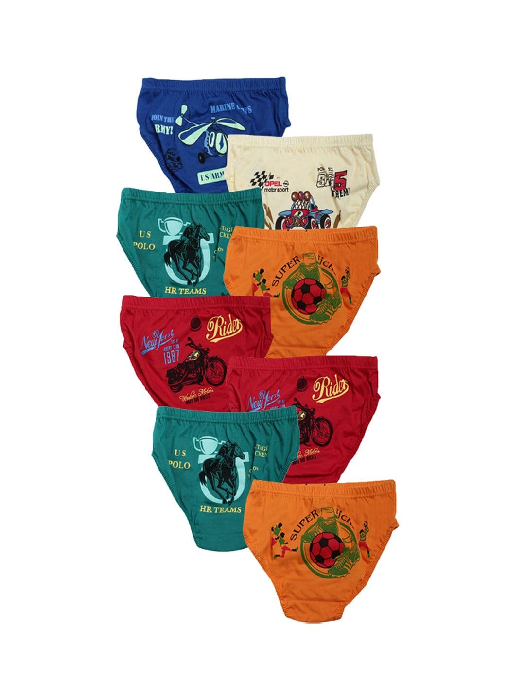 Dollar Kids Care Boys Pack Of 7 Printed Anti Bacterial Cotton Briefs MKKB-001-PO7-ASST - view 1