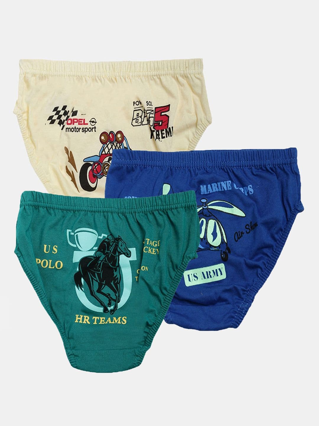 Dollar Kids Care Boys Pack Of 3 Printed Anti Bacterial Cotton Briefs MKKB-001-PO3-ASST - view 1