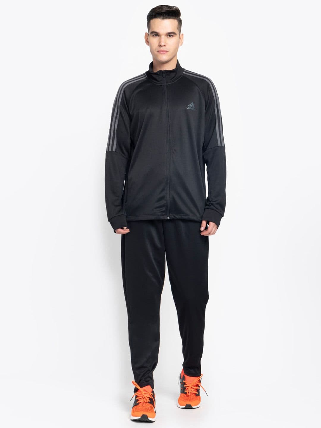 ADIDAS Men Sereno Zip-Front Mock Collar Long Sleeve Sports Tracksuit - view 1