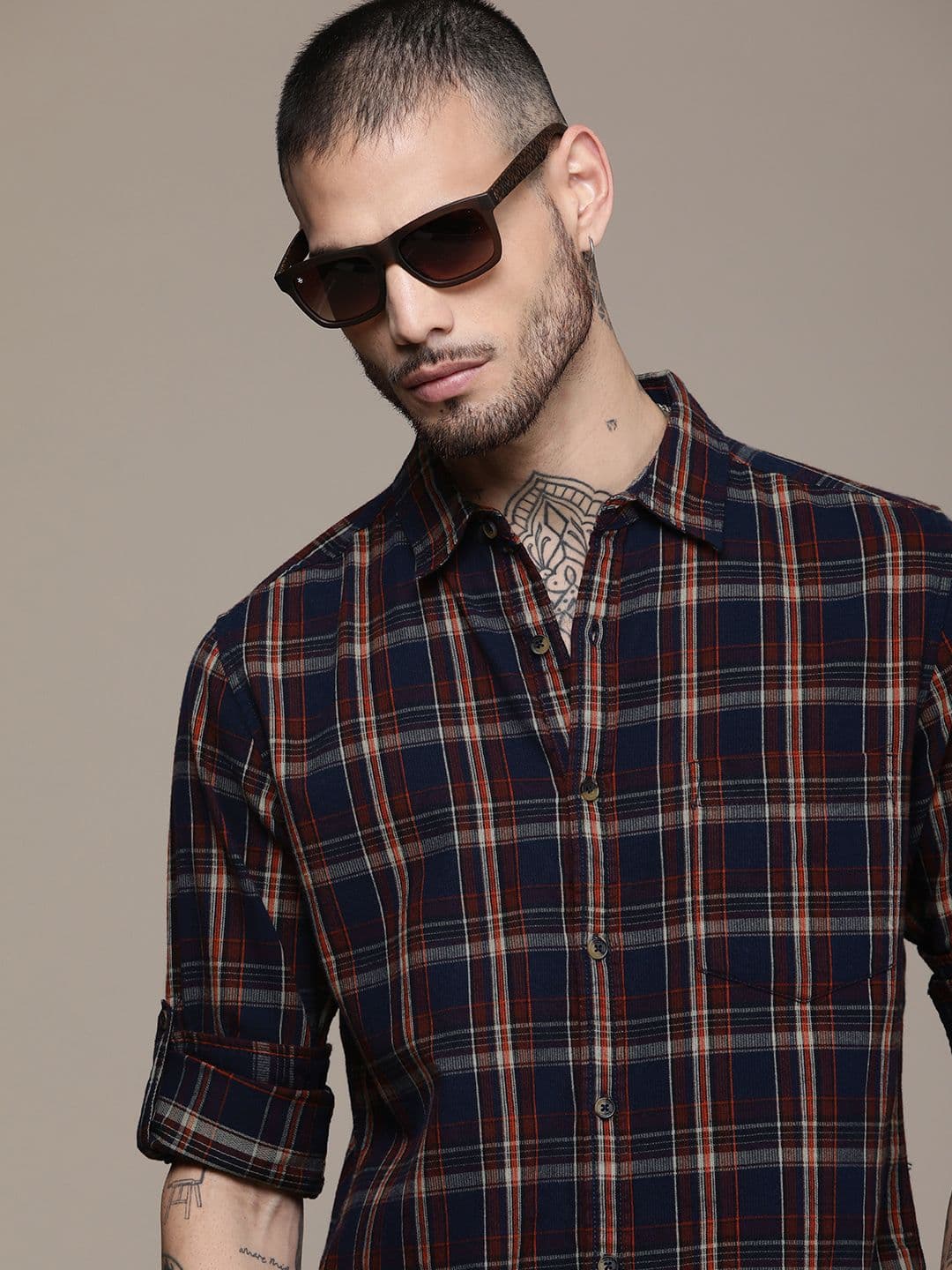Roadster Men Checked Pure Cotton Shirt - view 1