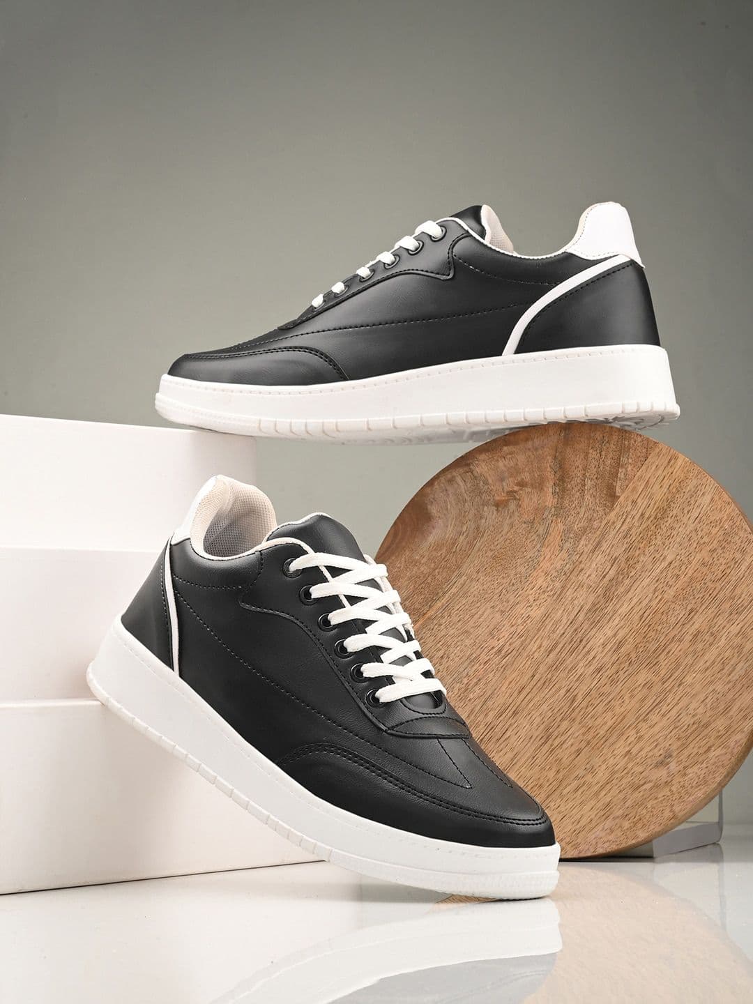 The Roadster Lifestyle Co. Men Black & White Comfort Insole Lightweight Sneakers - view 1