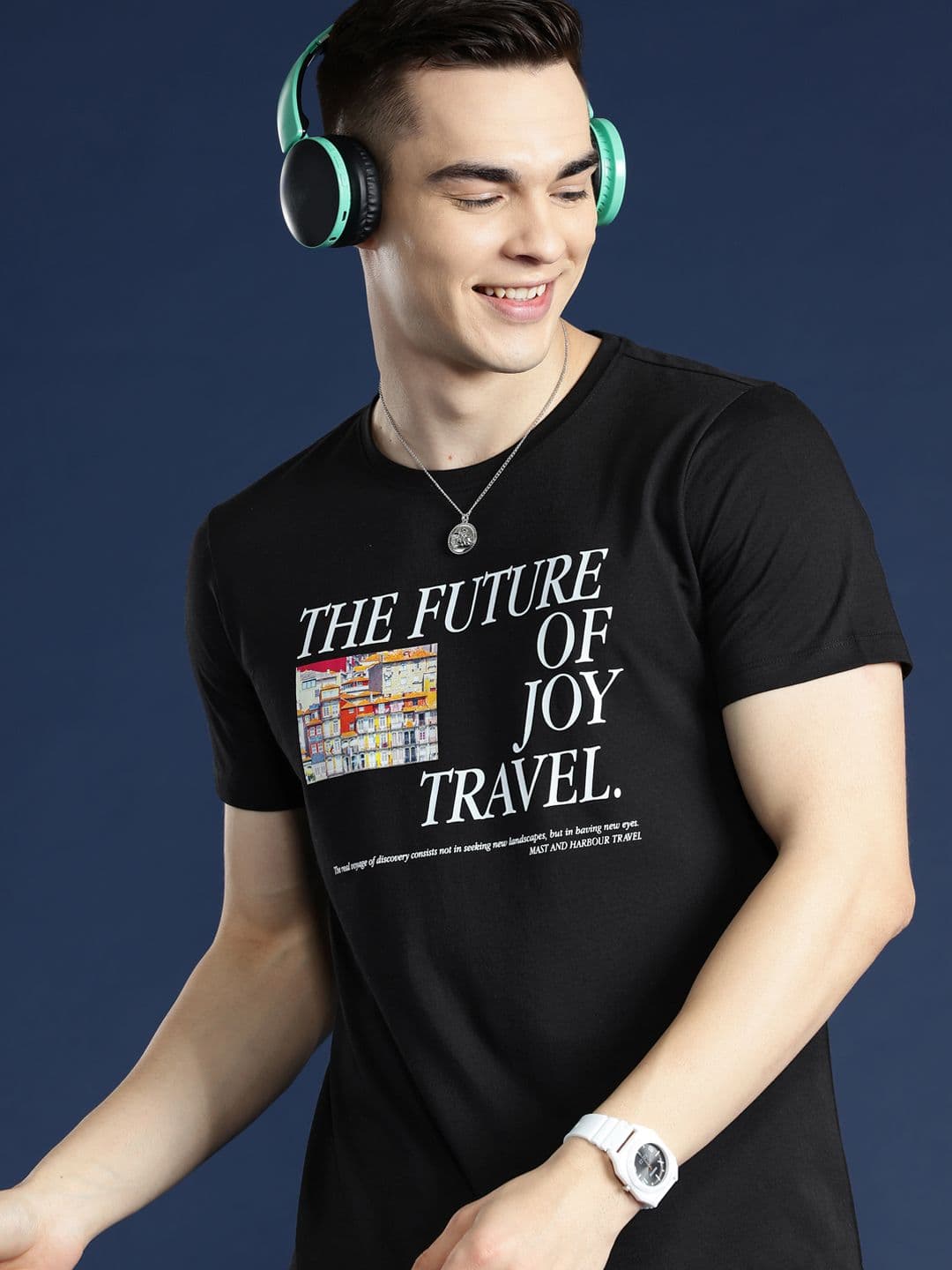 Mast & Harbour Men Graphic Printed Regular Fit T-shirt - view 1