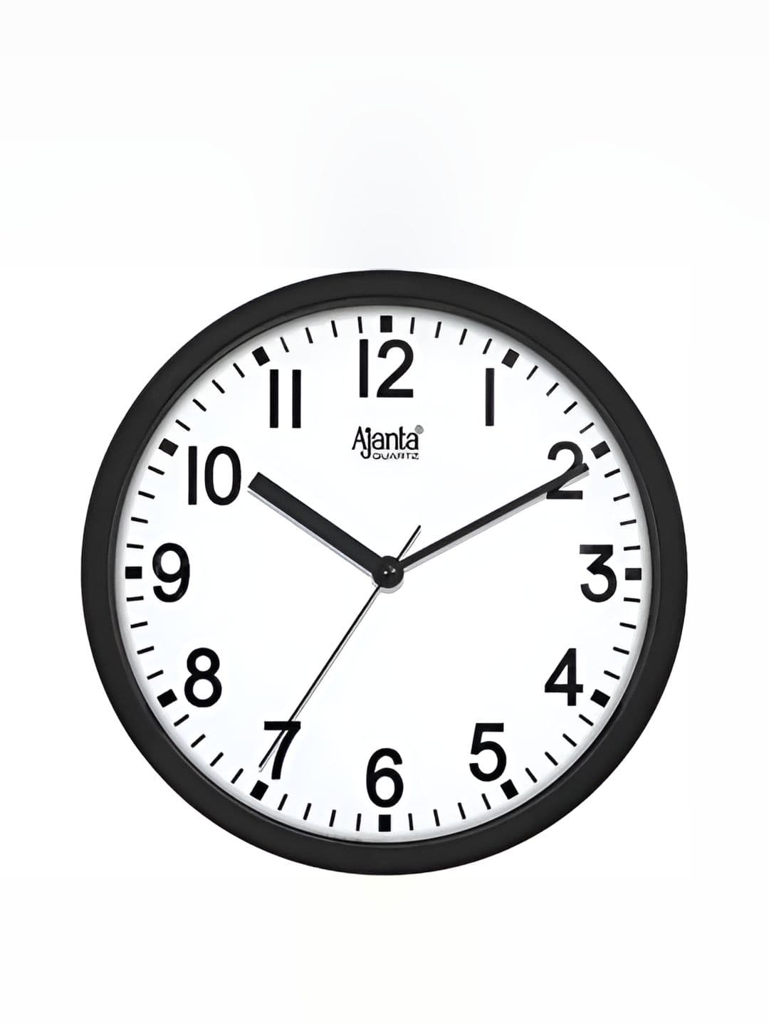 Ajanta Black & White Solid Round Analogue Wall Clock - view 1