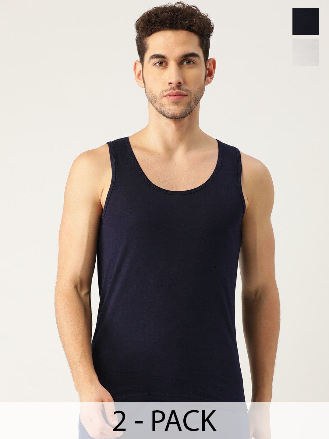 The Roadster Lifestyle Co. Men Pack of 2 Sleeveless Pure Cotton Innerwear Vests - view 1