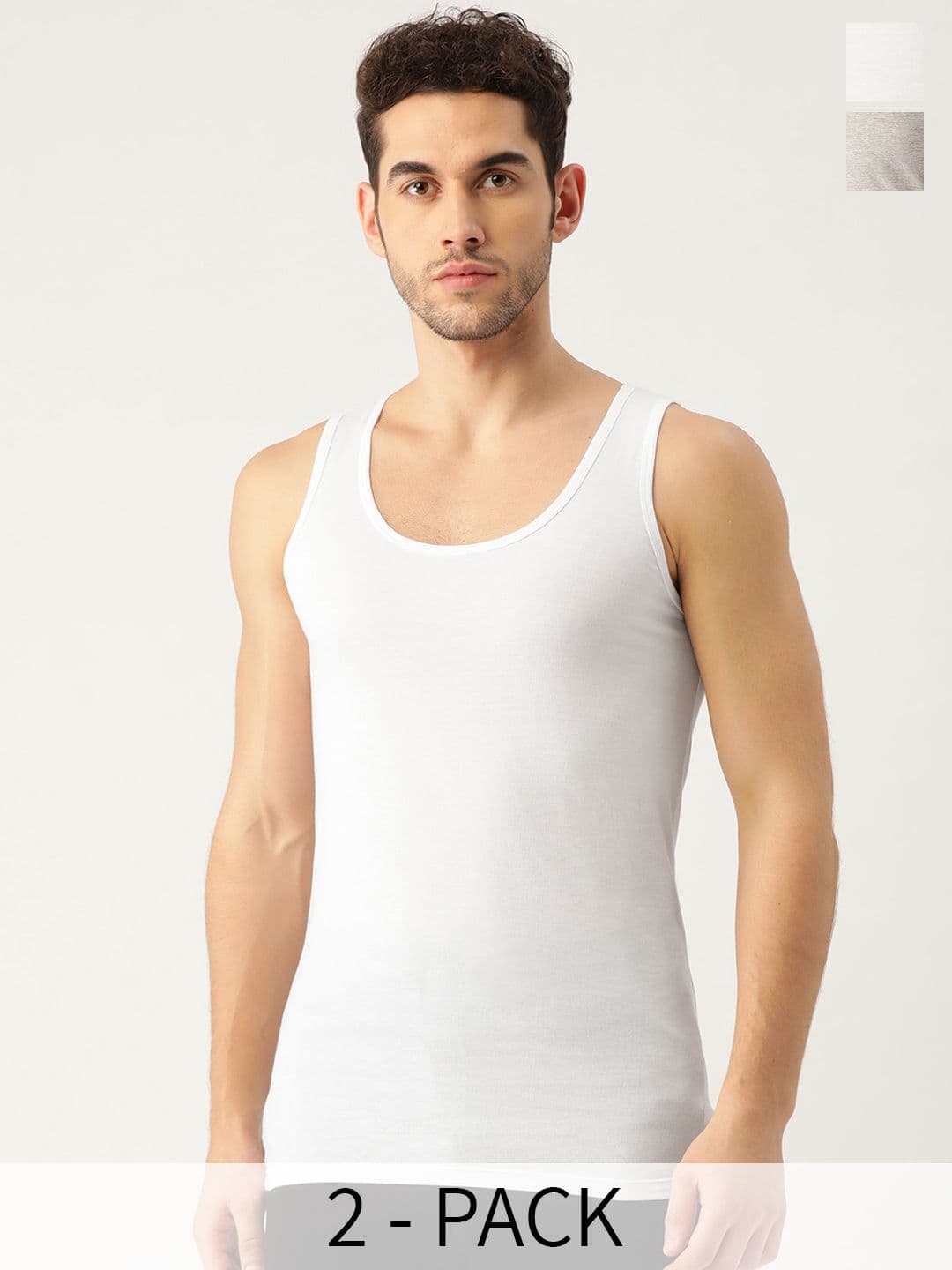 The Roadster Lifestyle Co. Men Pack of 2 Pure Cotton Sleeveless Innerwear Vests - view 1