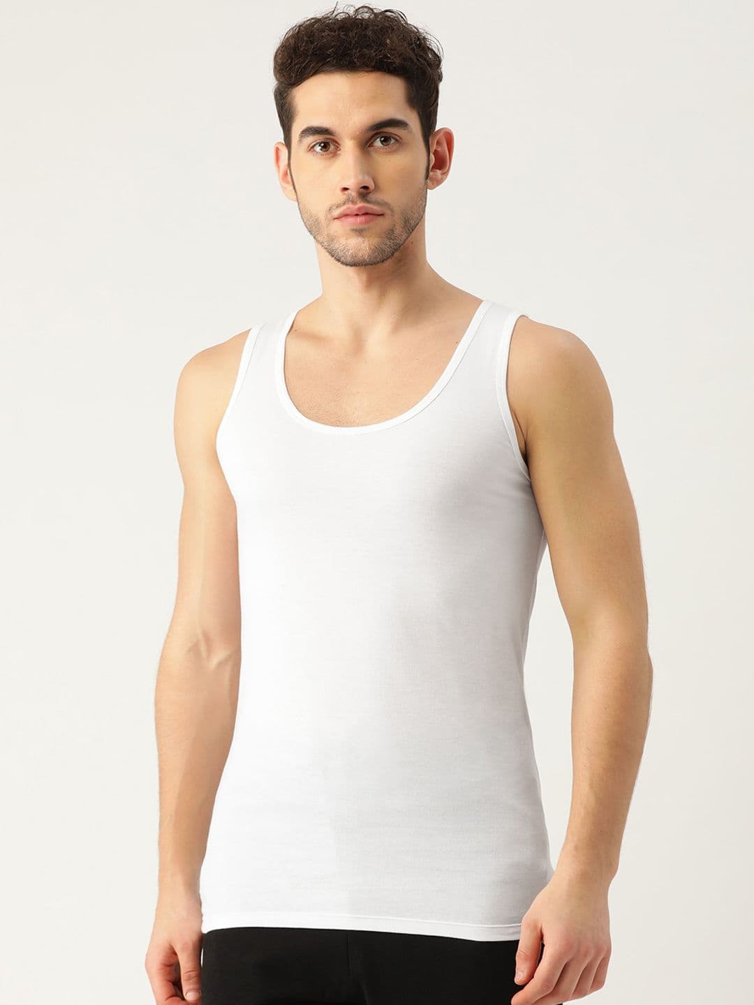 The Roadster Lifestyle Co. White Pure Cotton Sleeveless Innerwear Vests - view 1