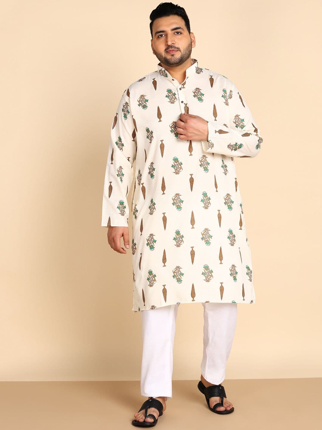 Sztori Plus Size Ethnic motifs Printed Straight Kurta - view 1