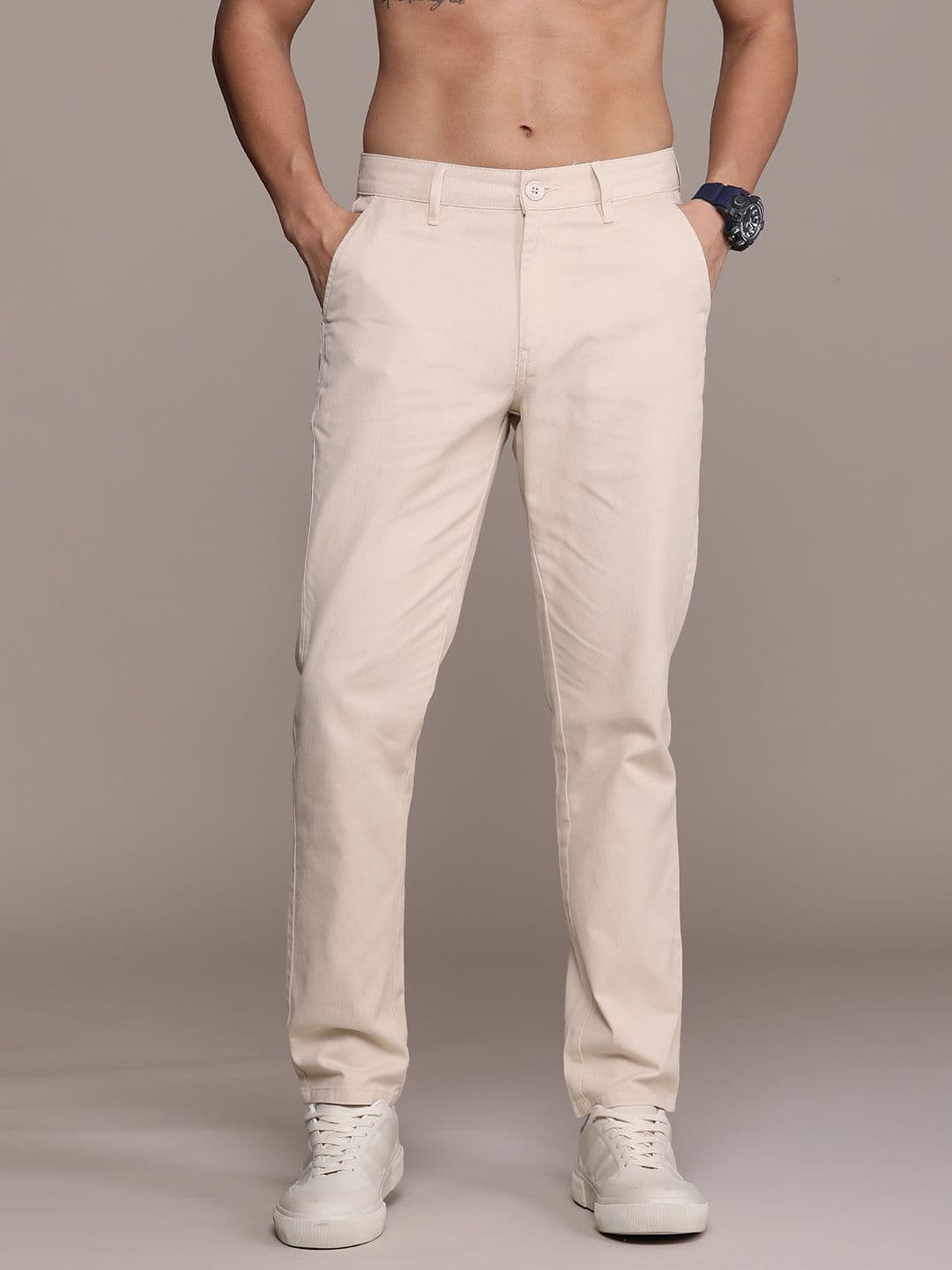 The Roadster Life Co. Men Pure Cotton Chinos Trousers - view 1