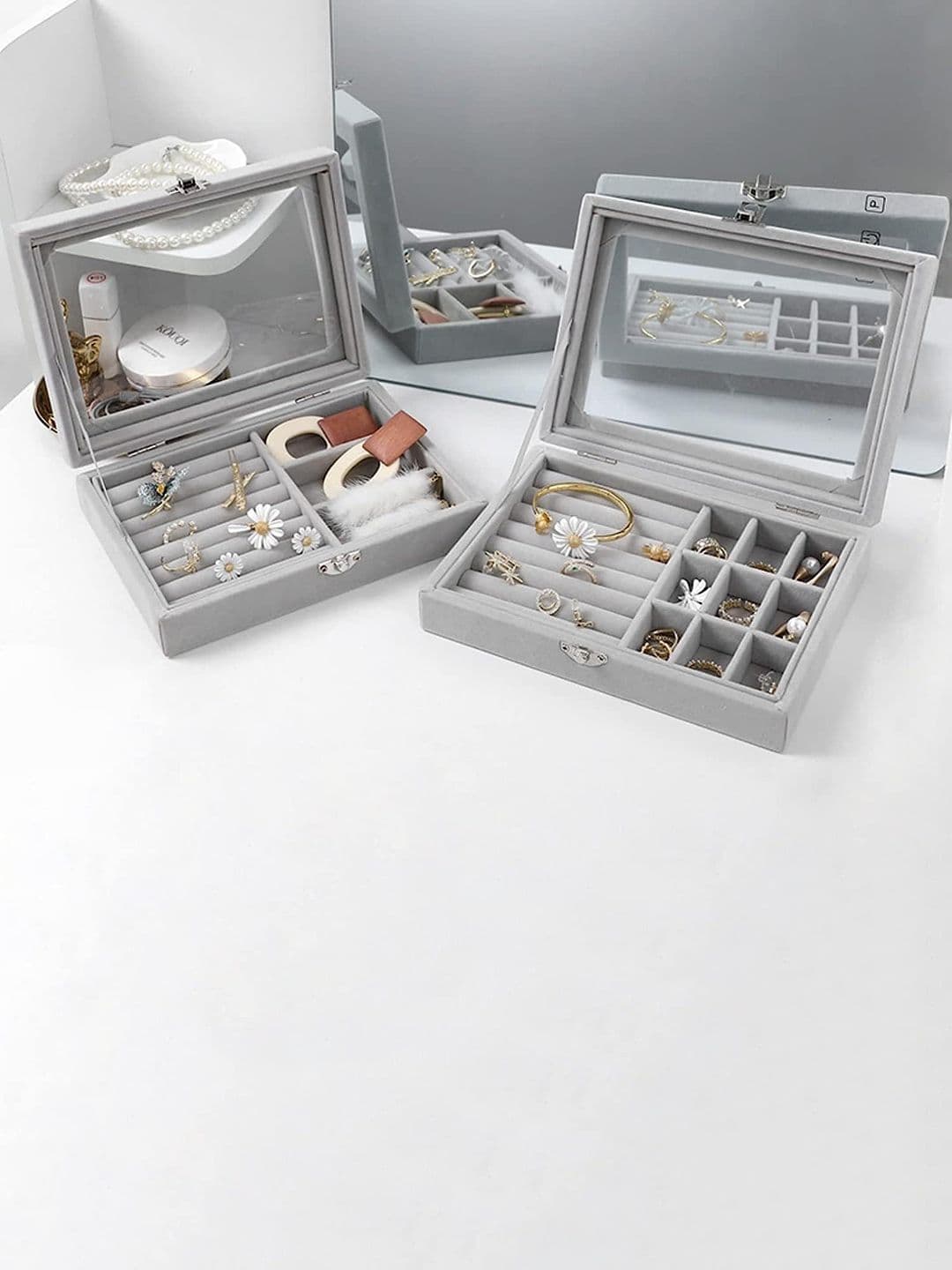 Awestuffs Grey Jewellery Tray Organizer - view 1