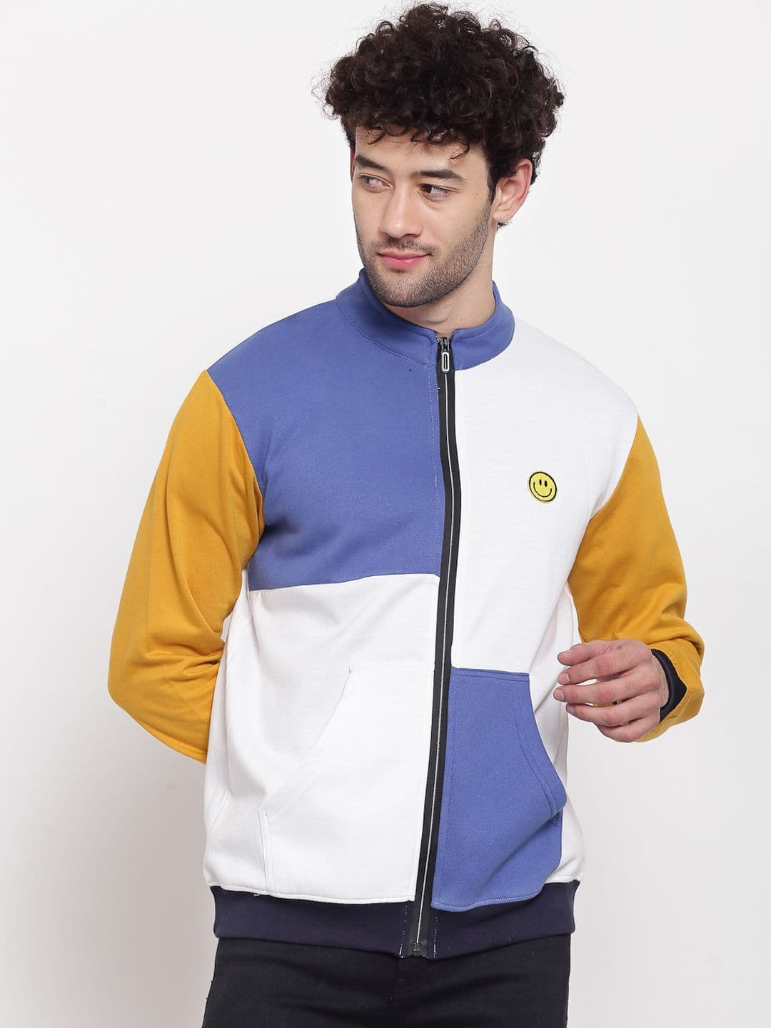 PAUSE SPORT Lightweight Mock Collar Colorblocked Bomber Jacket - view 1