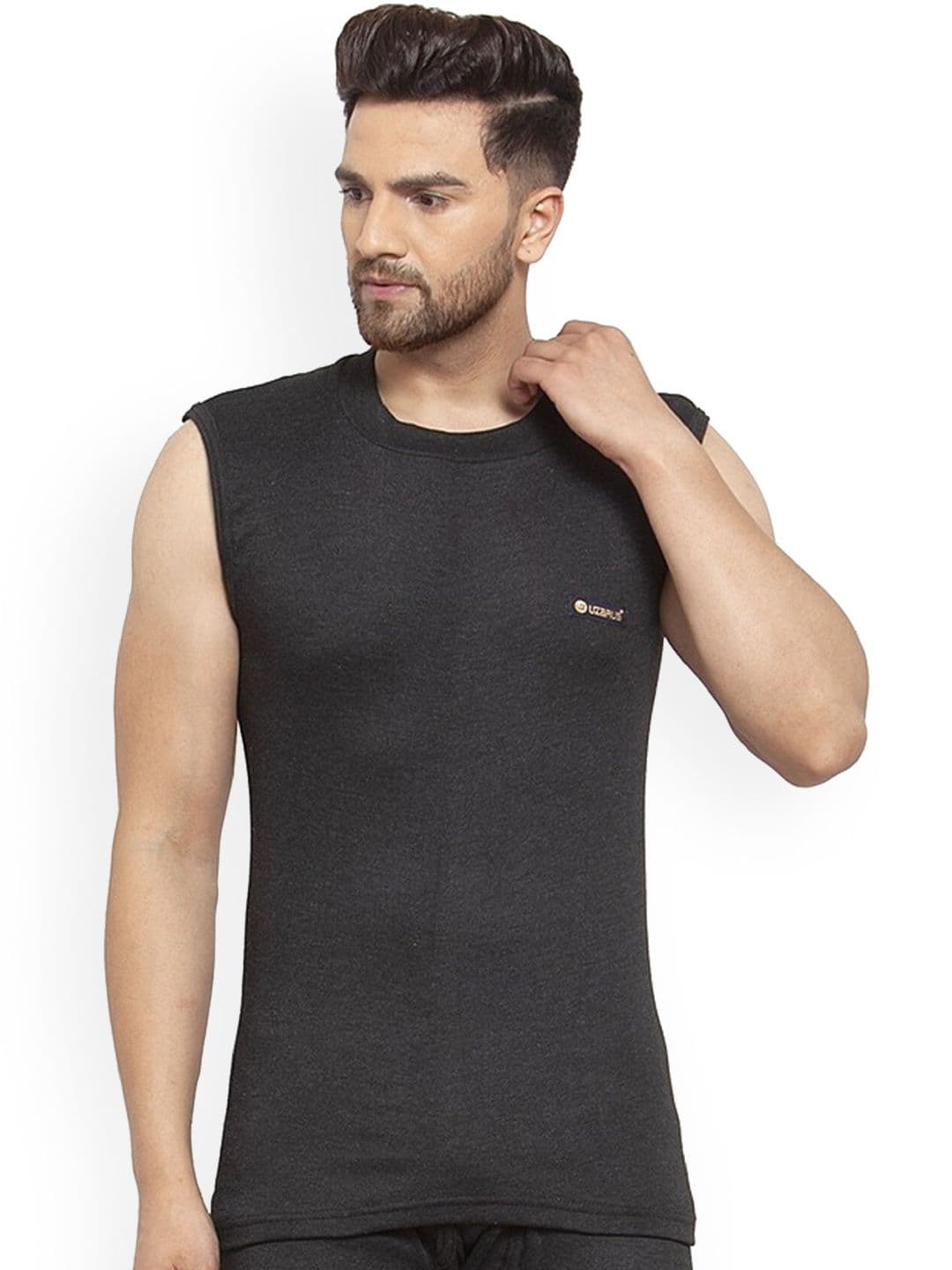 UZARUS Round Neck Sleeveless Cotton Thermal Top - view 1