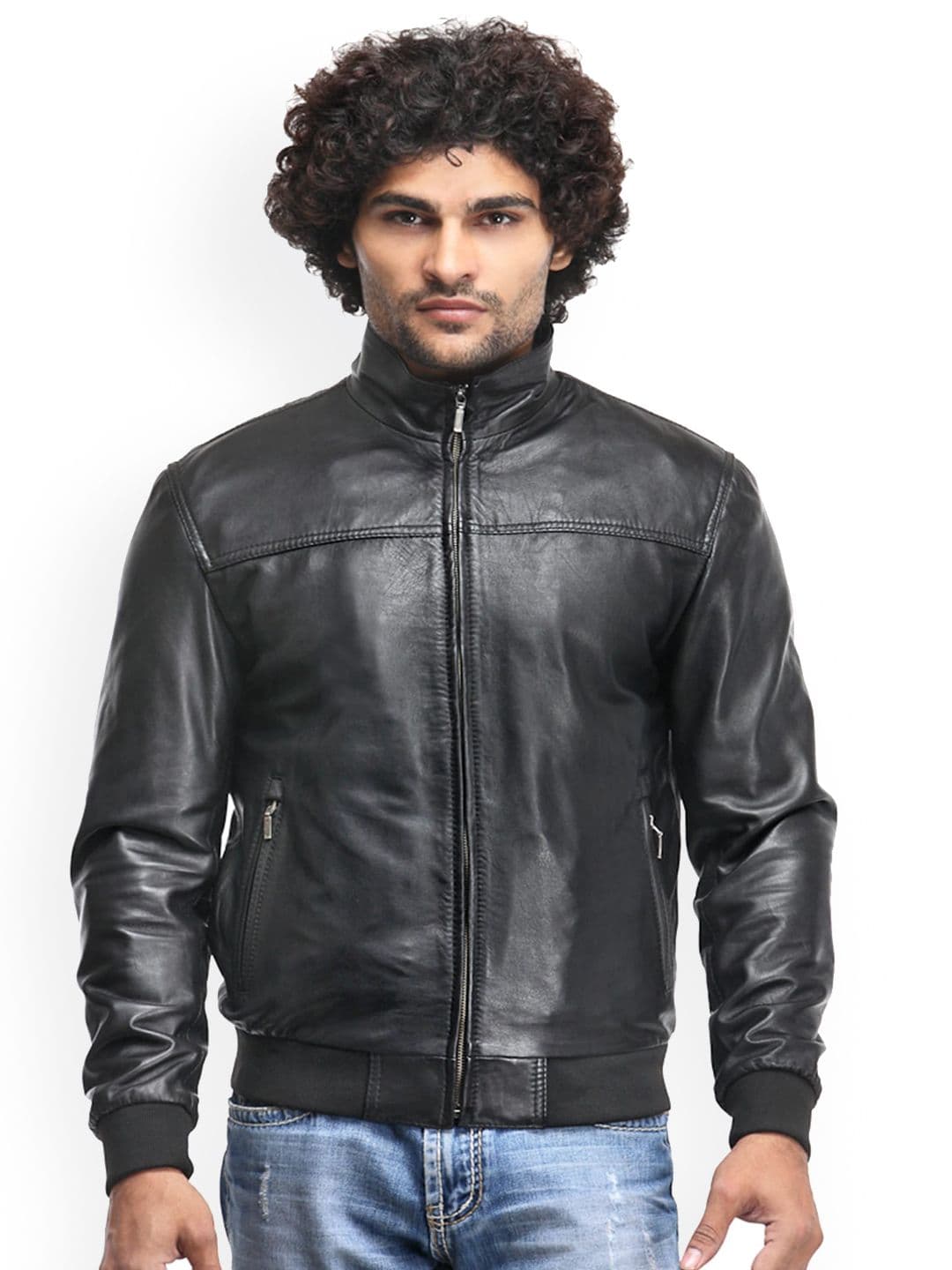 Teakwood Leathers Mock Collar Leather Jacket - view 1