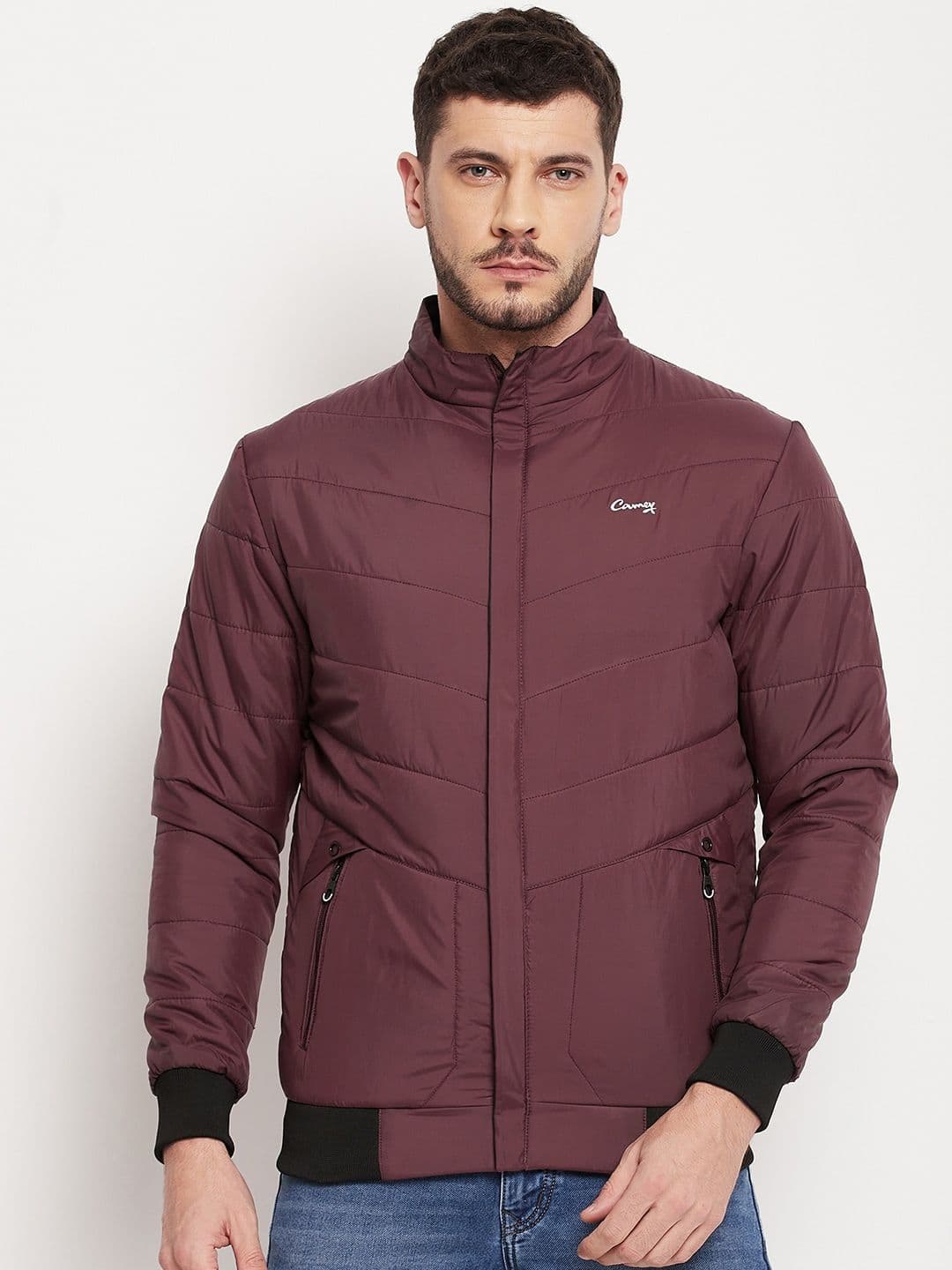 Camey Mock Collar Long Sleeves Zip Detail Lightweight Bomber Jacket - view 1