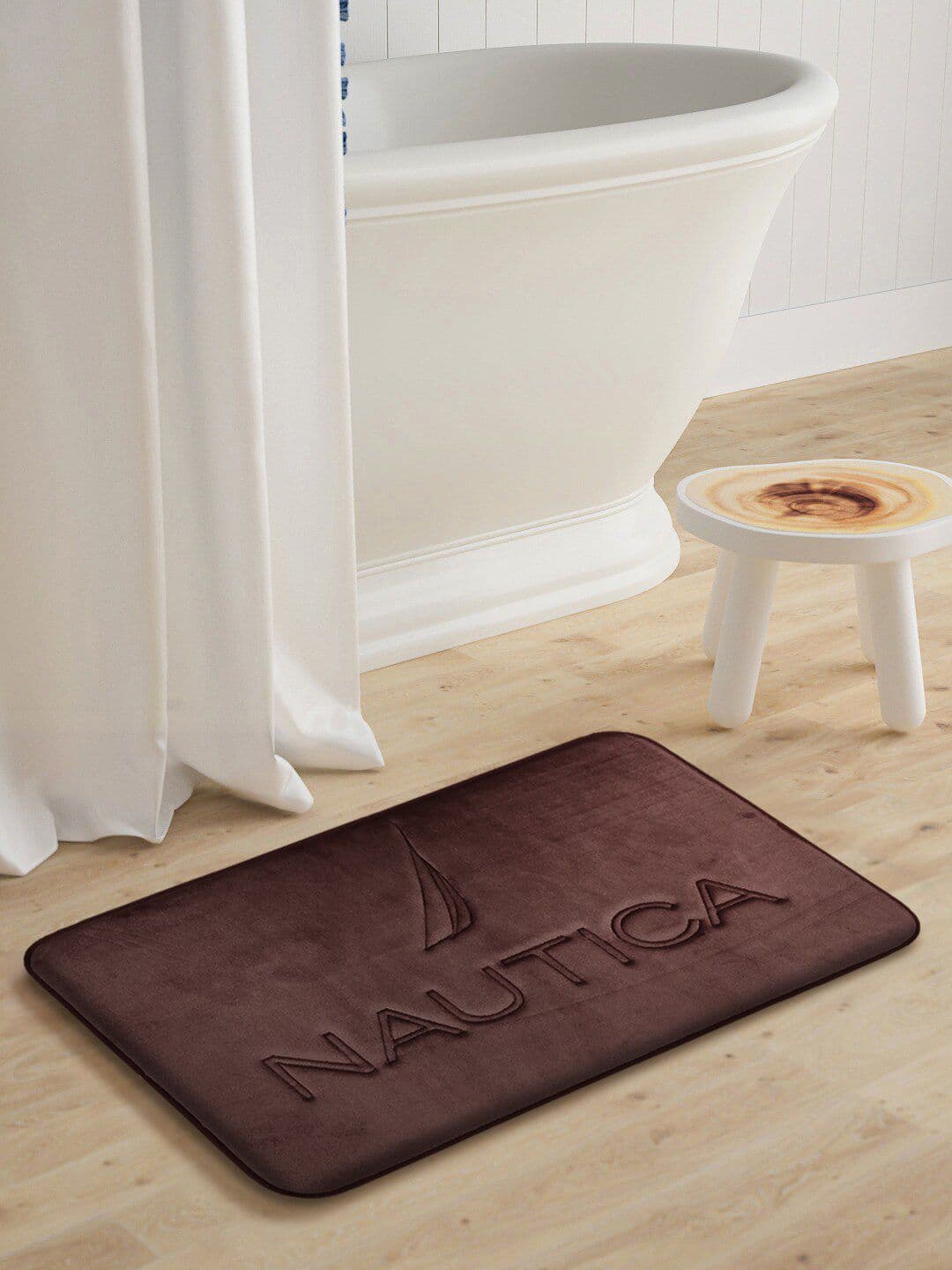 Nautica Brown 2000 GSM Anti-Skid Bath Mat - view 1