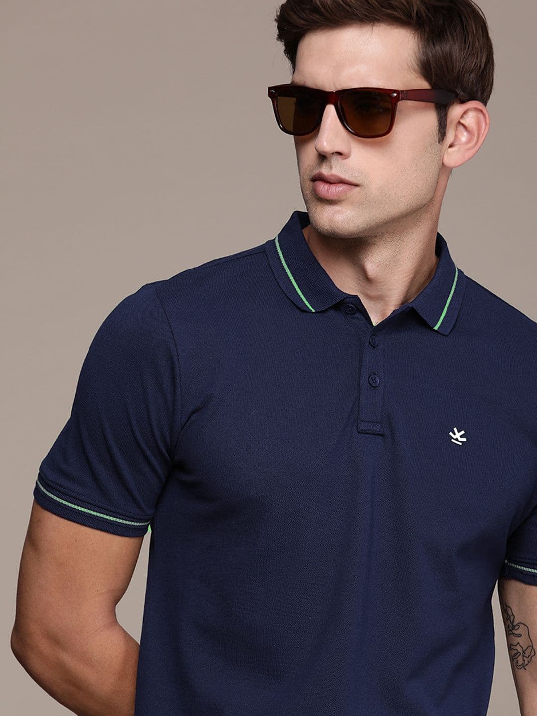 WROGN Polo Collar Pure Cotton Slim Fit T-shirt - view 1
