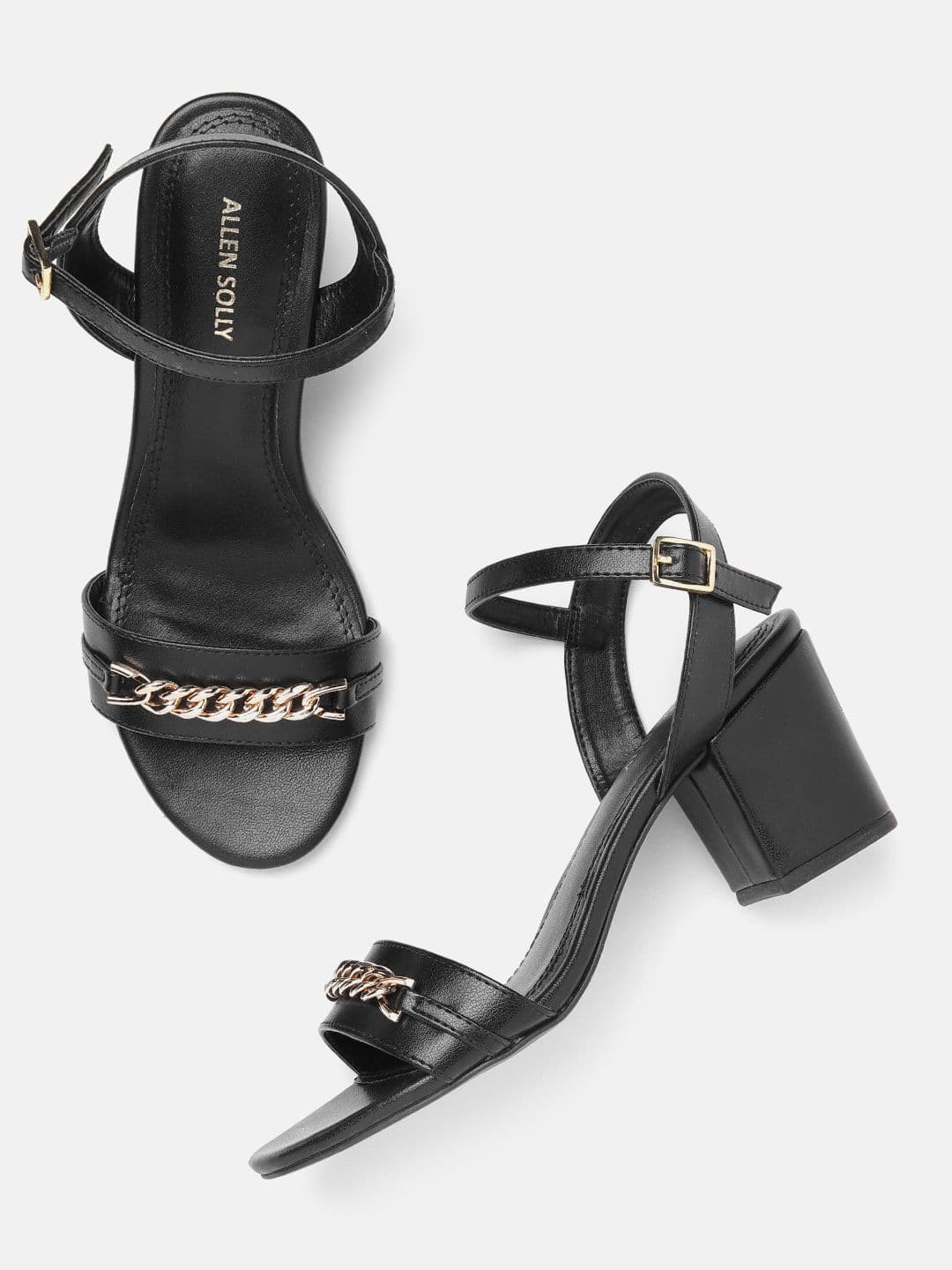 Allen Solly Open Toe Block Heel With Chain Detail - view 1