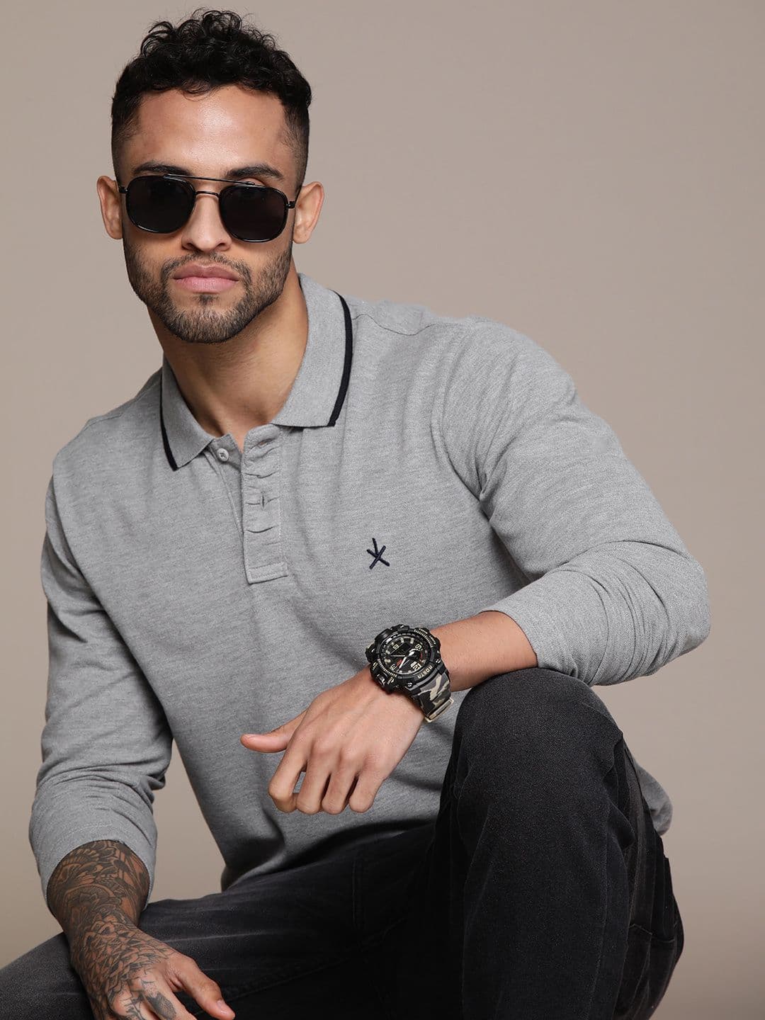Roadster Men Polo Collar Cotton T-shirt - view 1