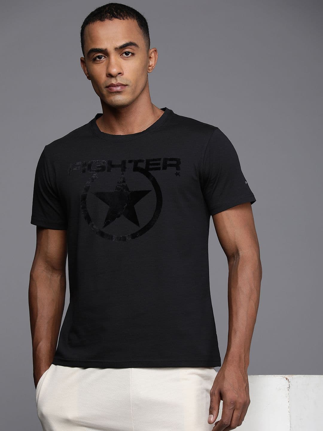 HRX by Hrithik Roshan x Fighter Men Printed Cotton T-Shirt - view 1
