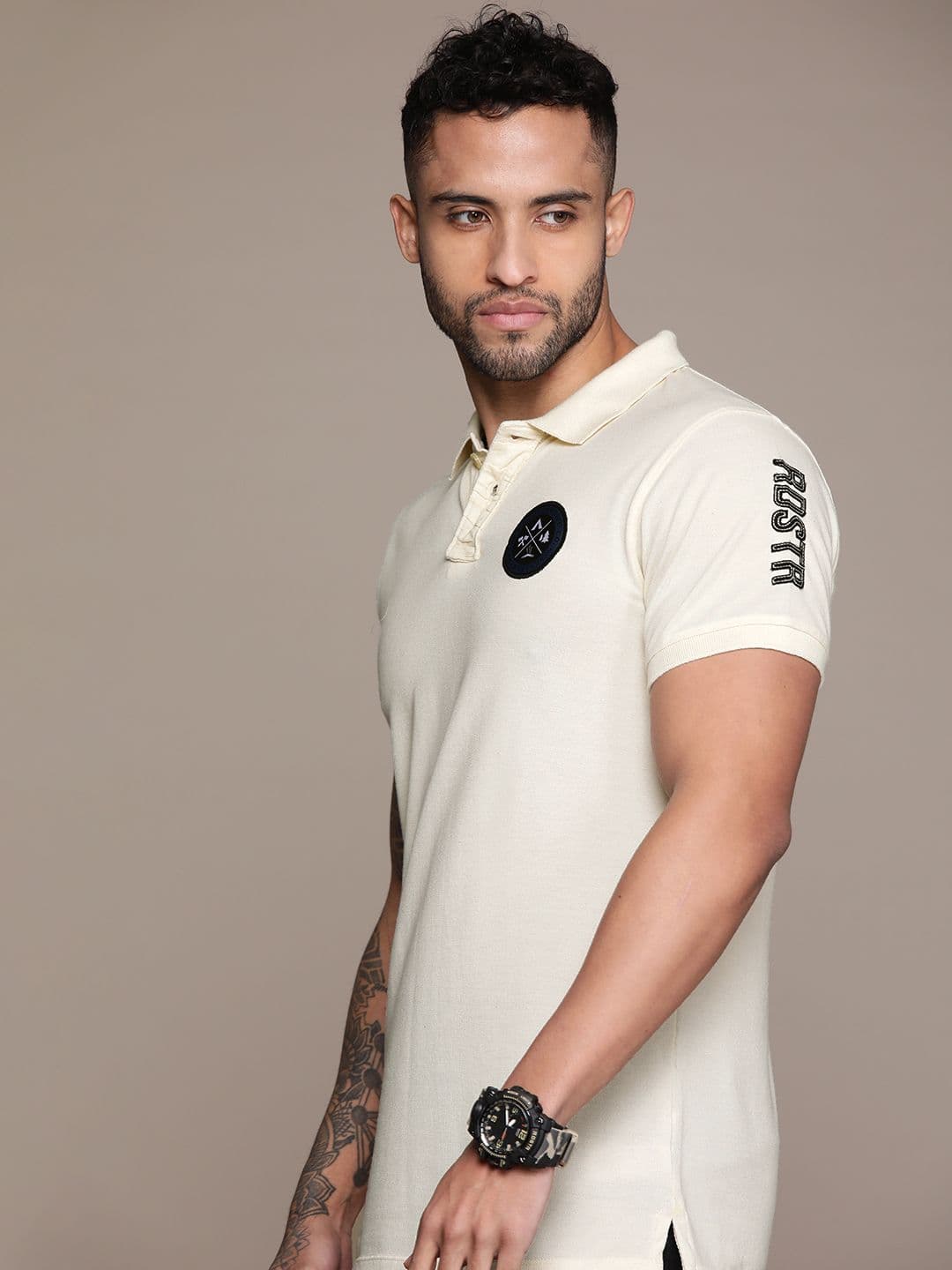 Roadster Men Polo Collar Applique T-shirt - view 1