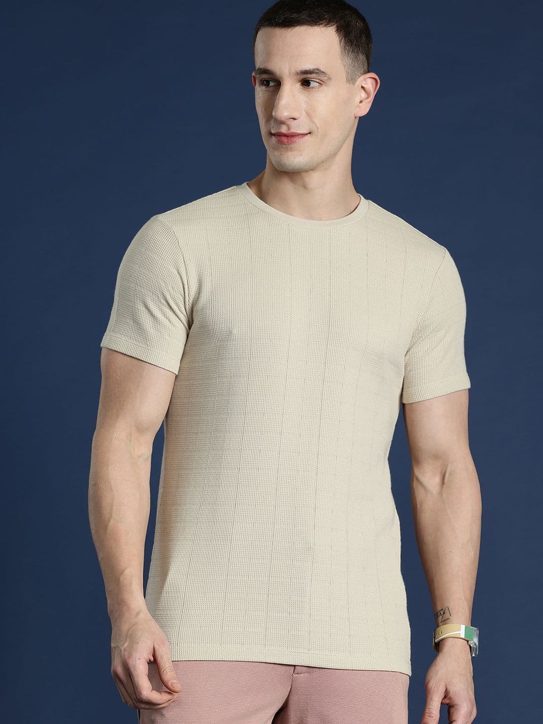 Mast & Harbour Men Self Design T-shirt - view 1