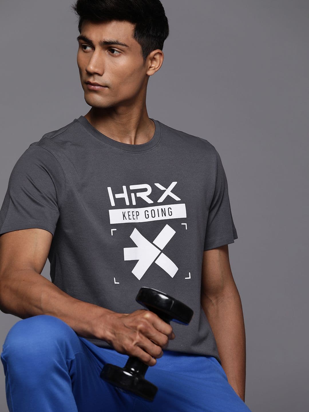 HRX by Hrithik Roshan Brand Logo Printed Rapid-Dry Training T-shirt - view 1