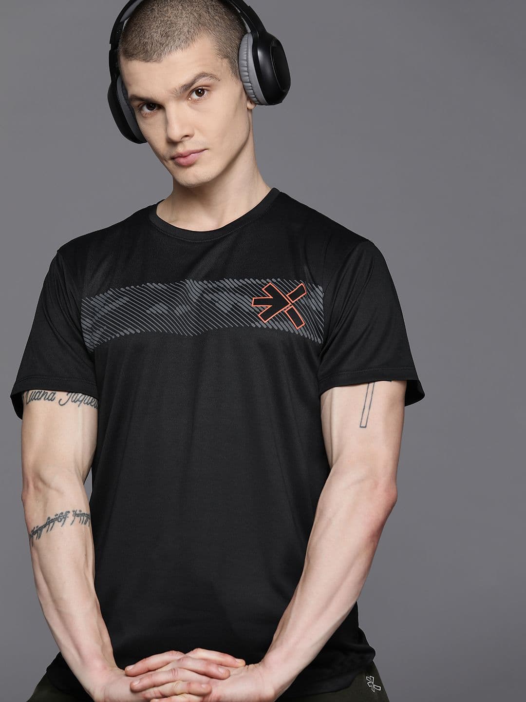 HRX by Hrithik Roshan Printed Training T-shirt - view 1