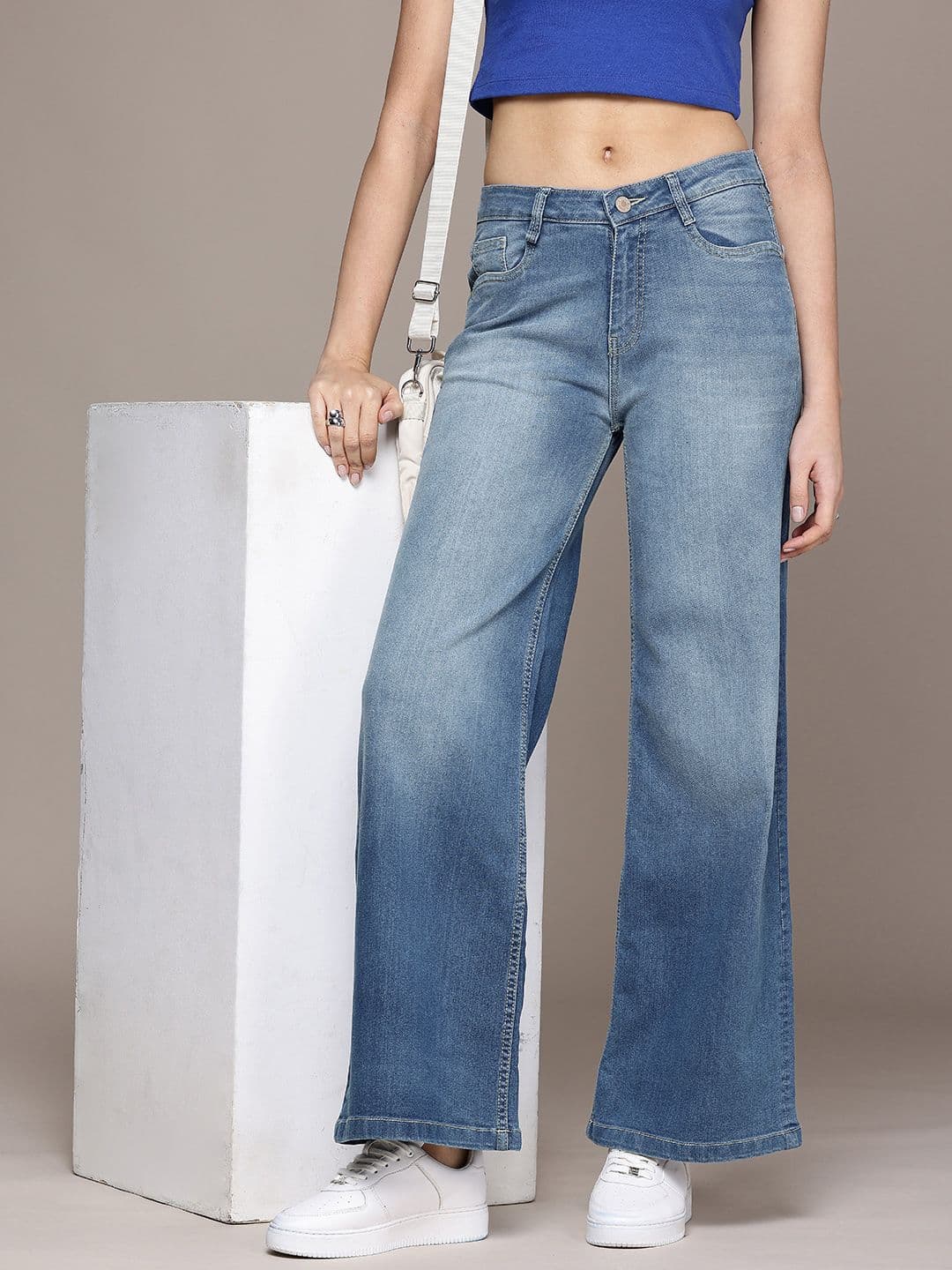 Roadster The Life Co. Women Wide Leg Heavy Fade Stretchable Jeans - view 1